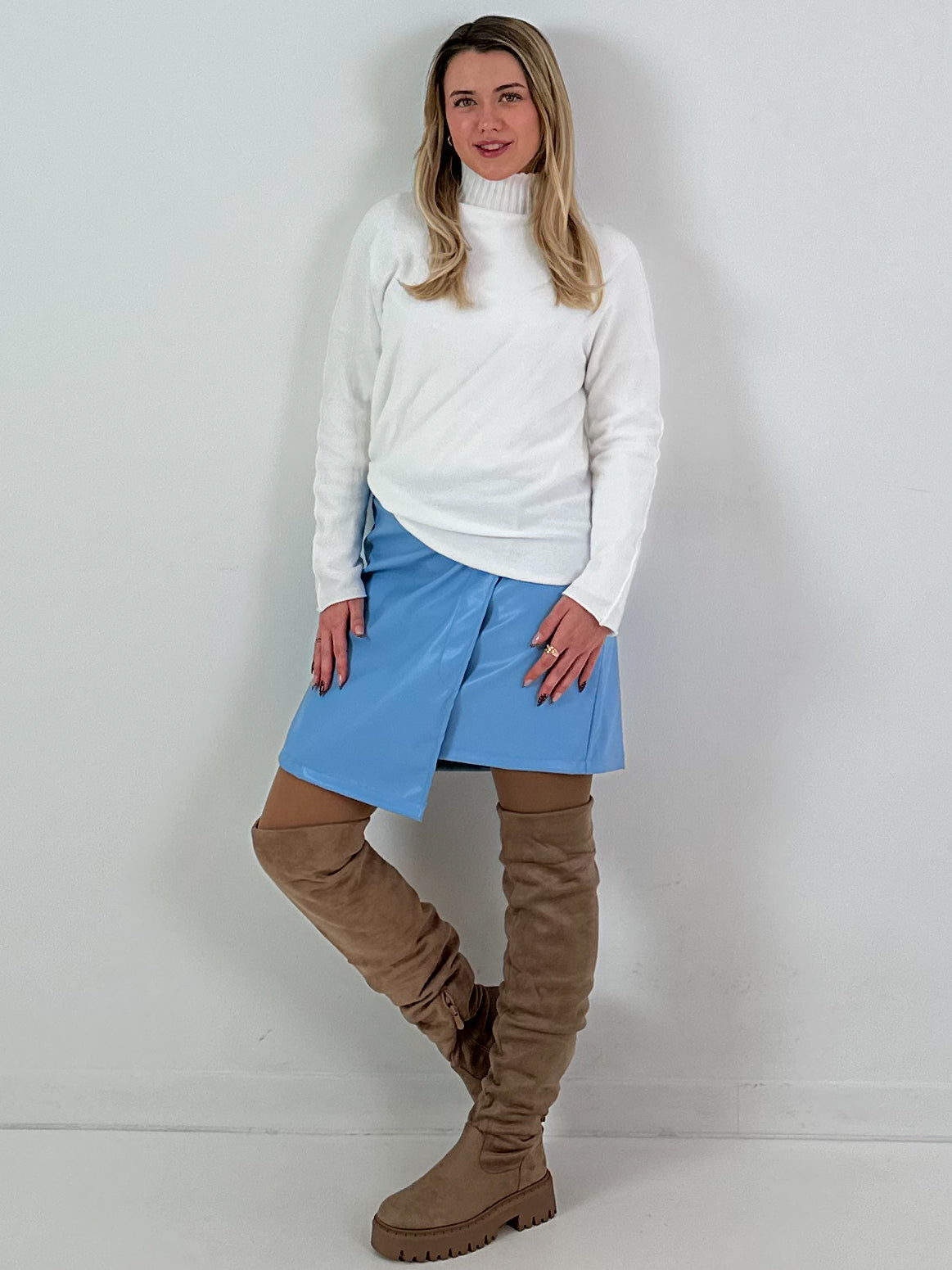 Rok in lederlook, model "Fearless Faux" - blauw