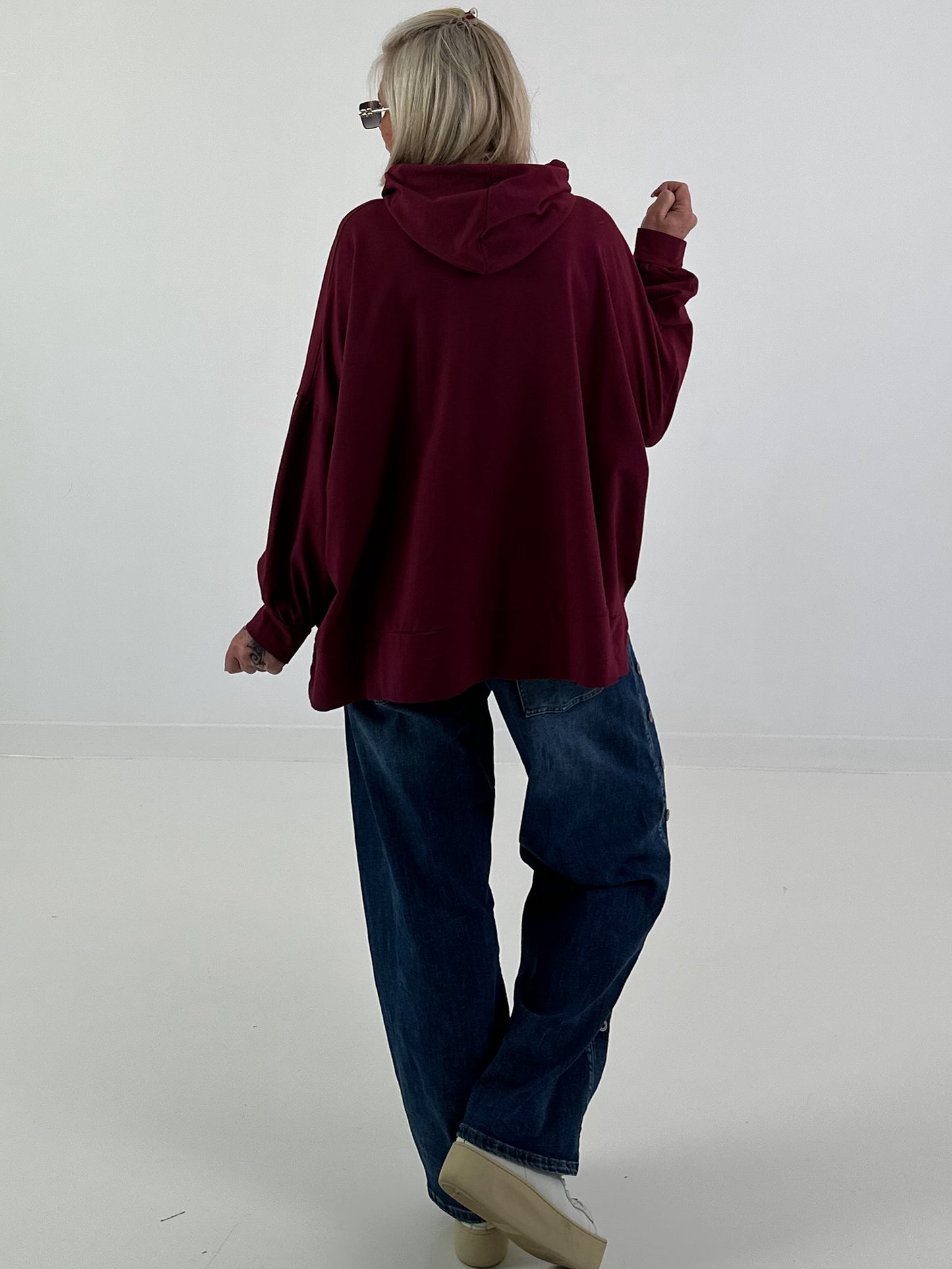 Oversized Hoodie Awesome - burgundy