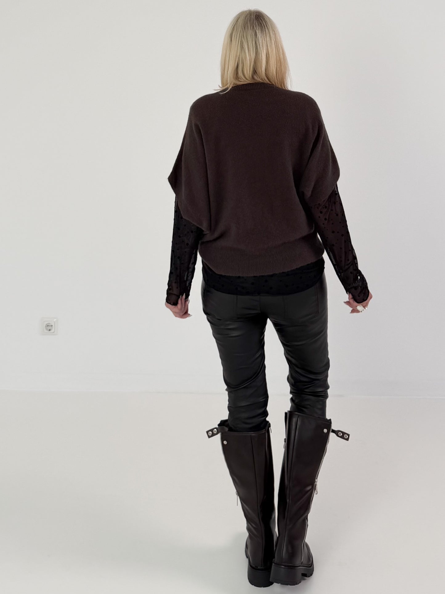 Soft Knitted Sweater Vest - mocha