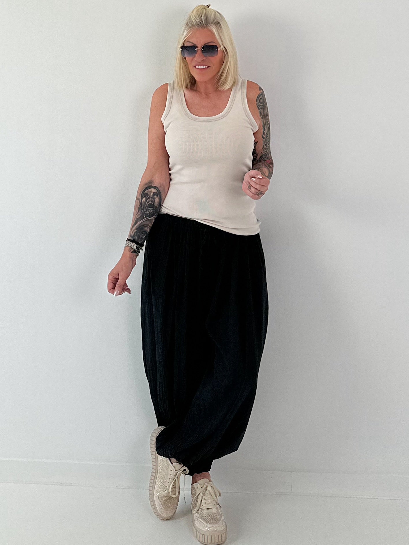 Light Harem Pants - black