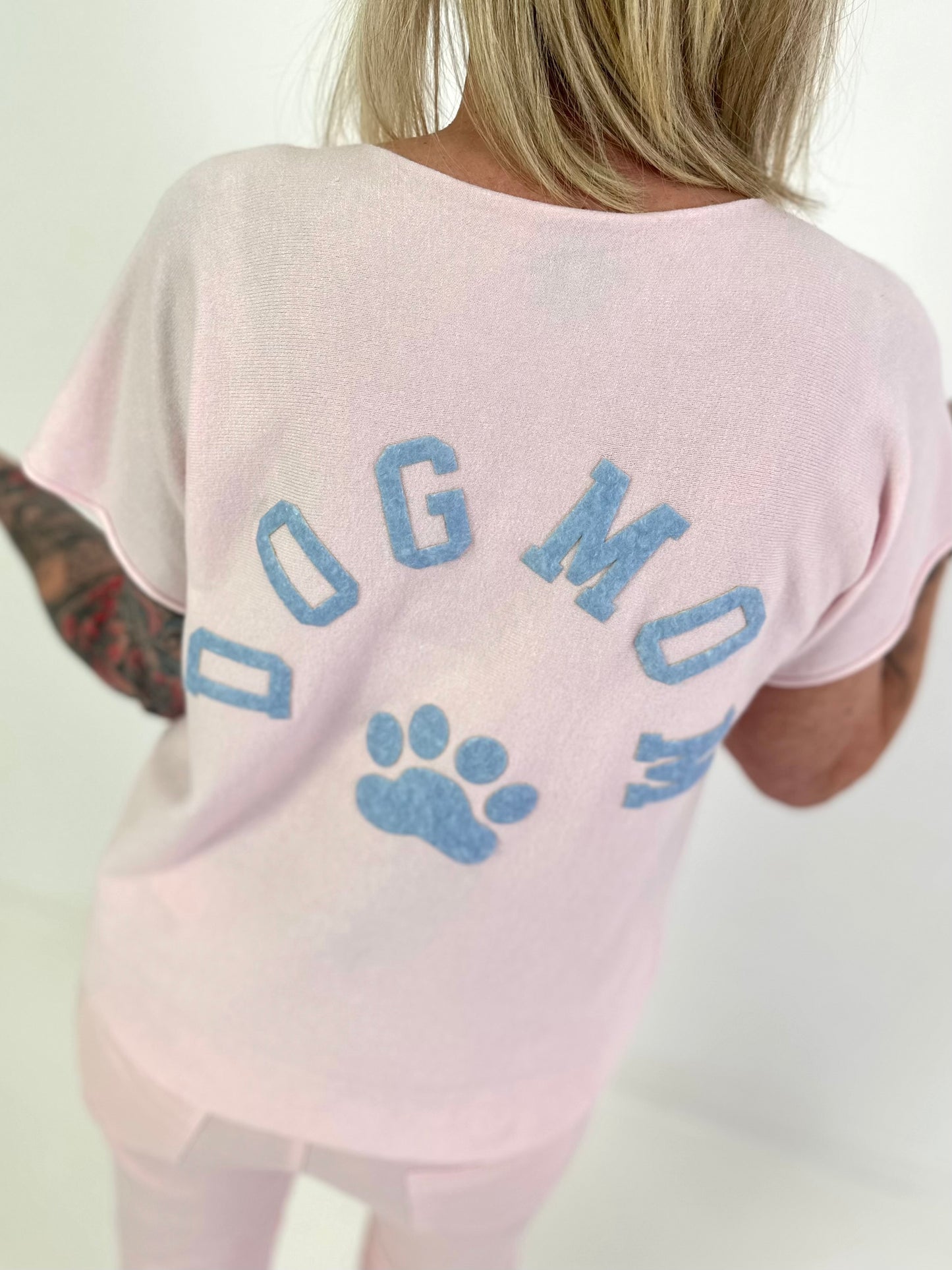 Fine Knit Dog Mom Shirt - Pink