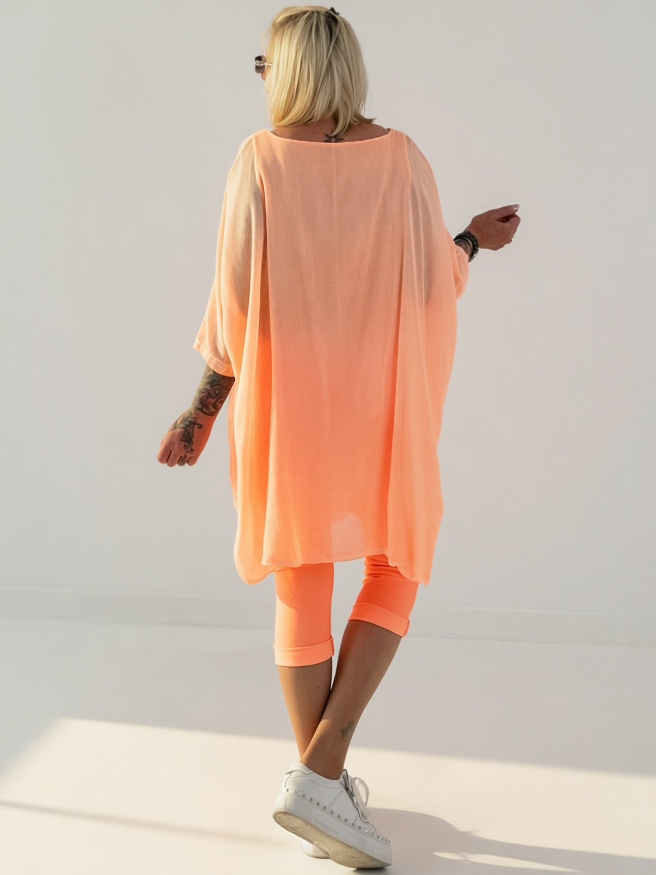 Tunika im Layer-Look - neonorange