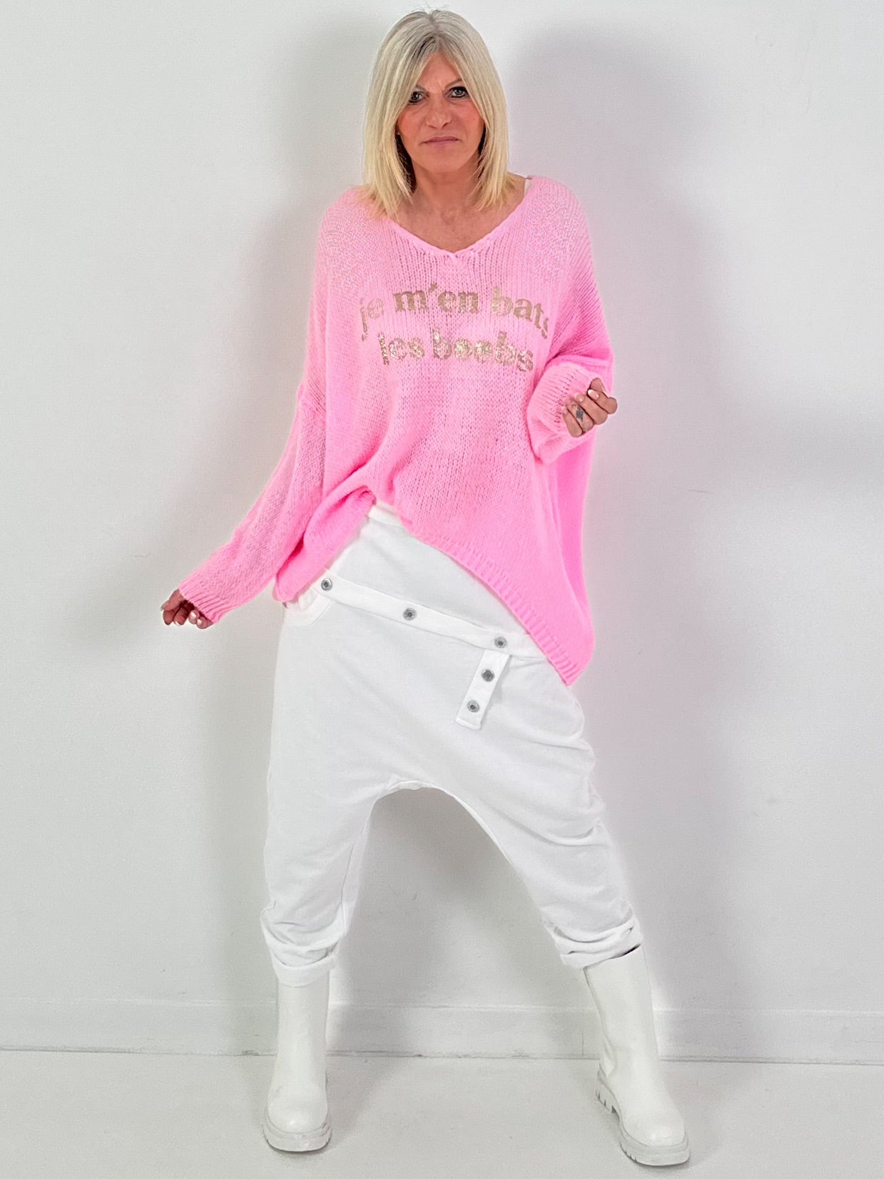 Strickpullover Modell "Glow&Flow" - rosa