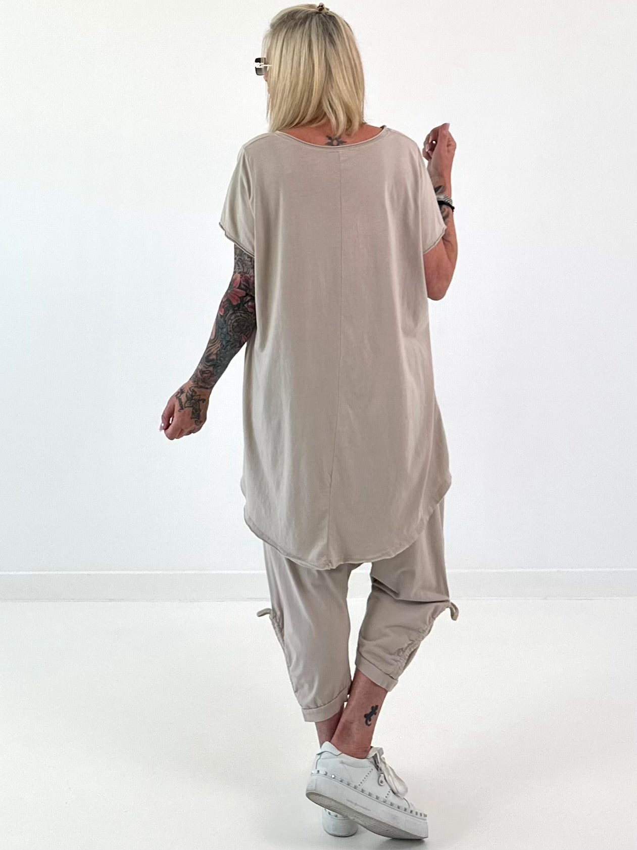 Oversized T-shirt - beige
