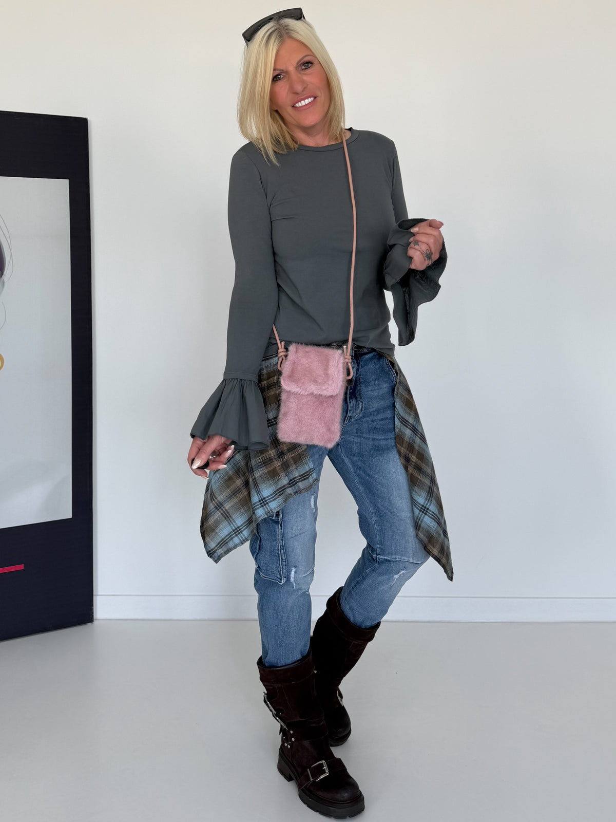 Kleine Felltasche / Phone Bag - rosa