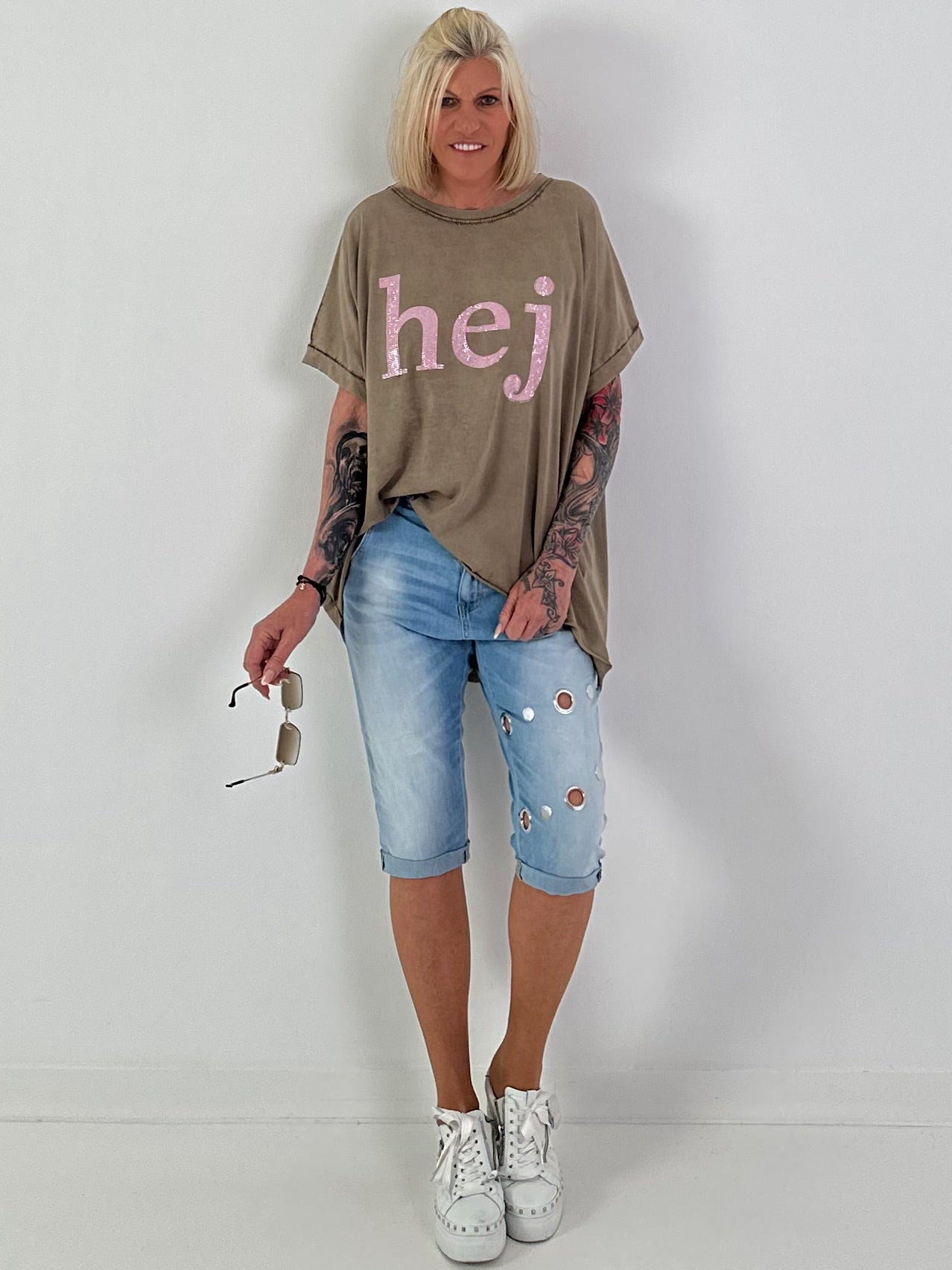 T-shirt Hej - chocolate