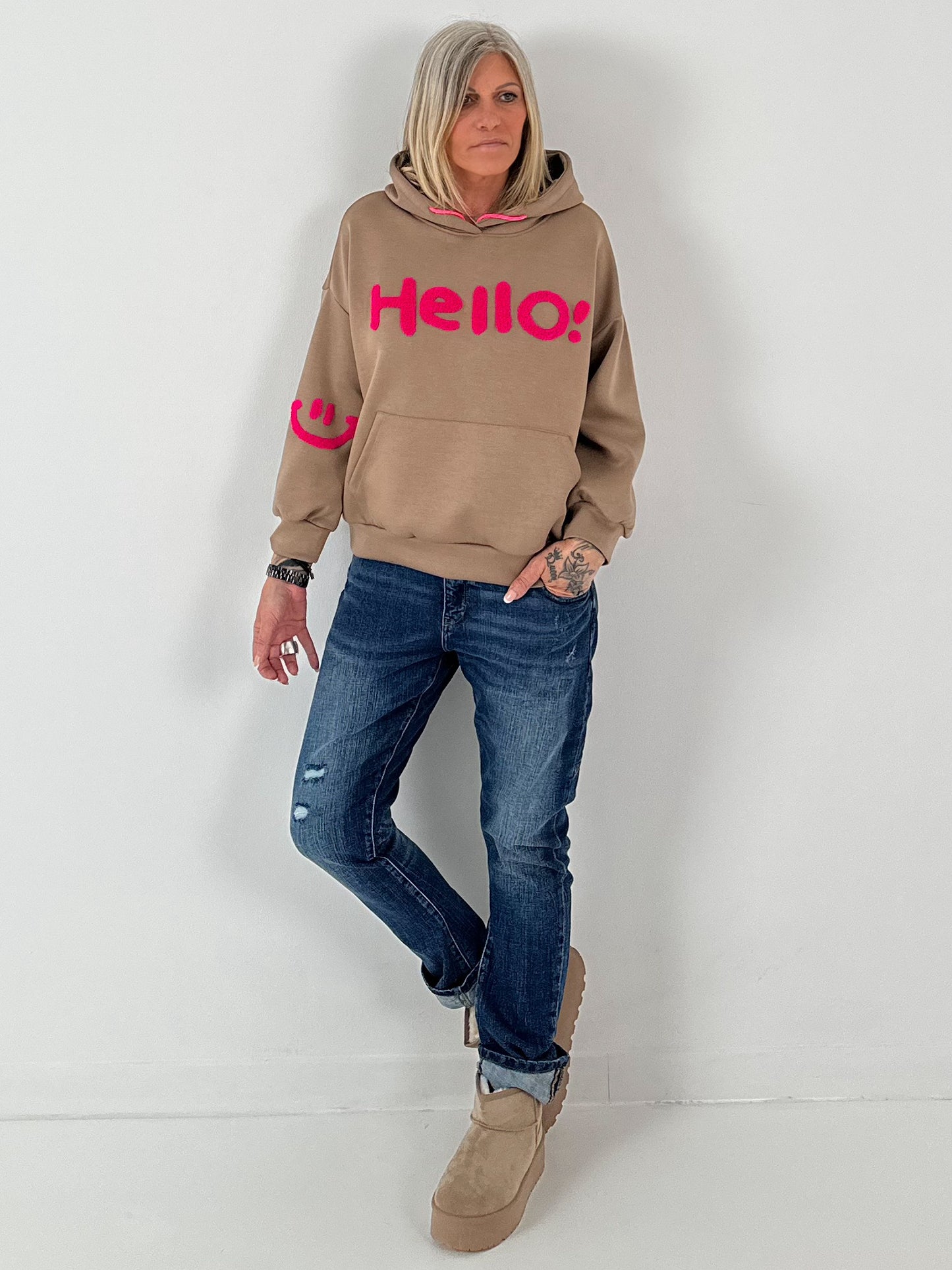 Cozy low boat model "Cloudie" - taupe