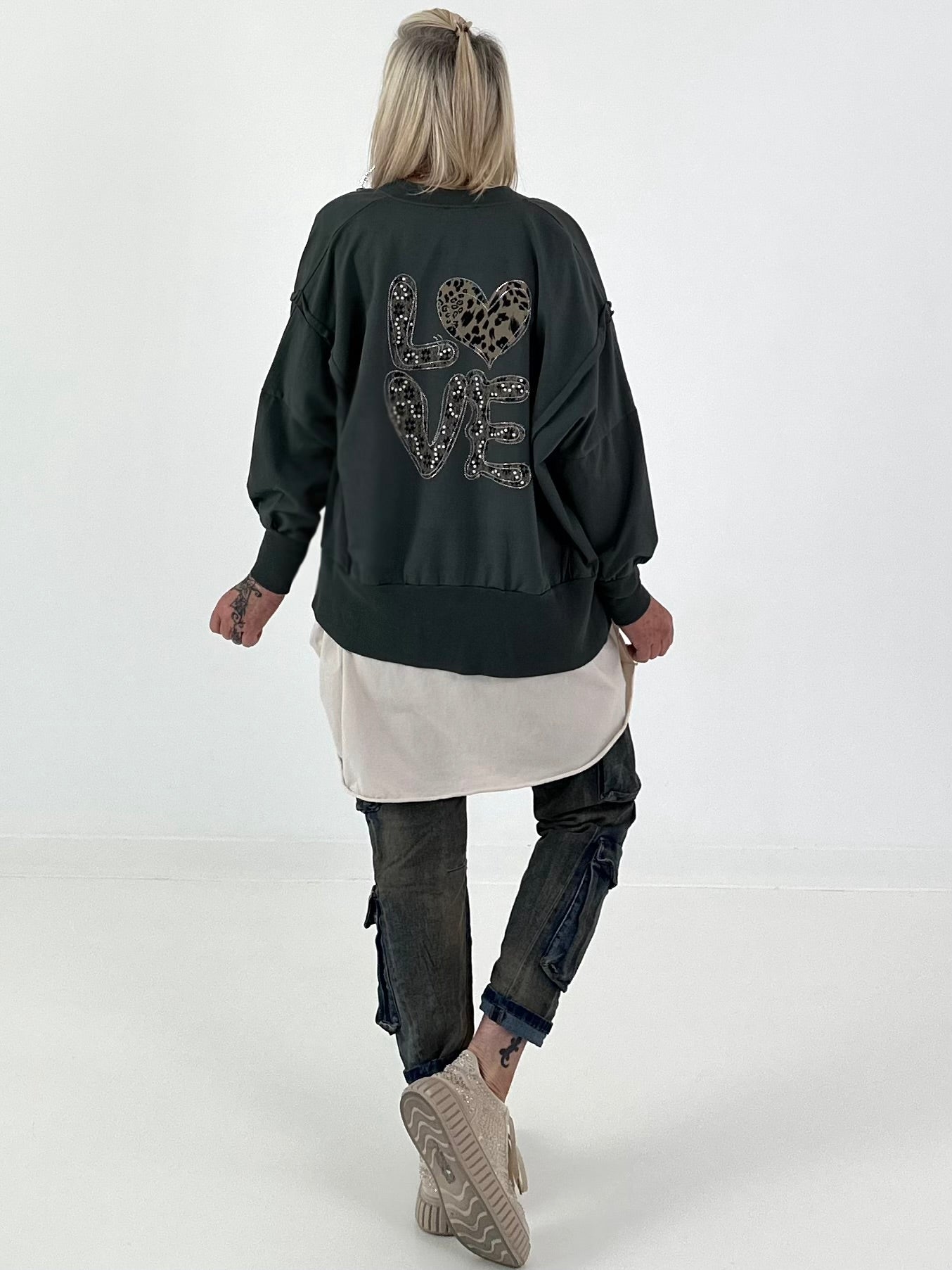 Jacke mit Rückenprint - anthrazit