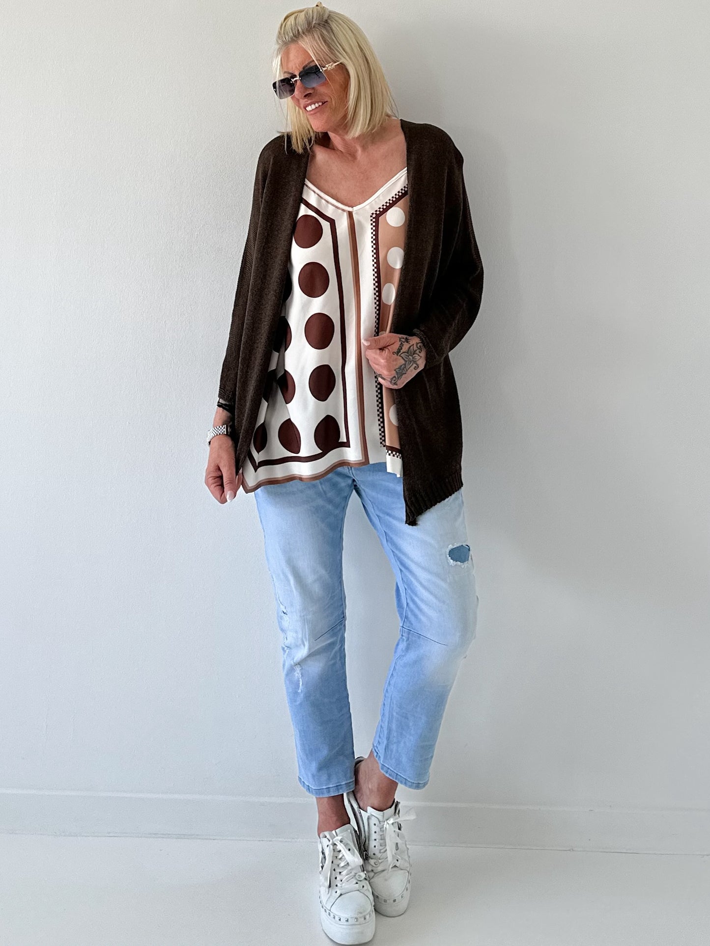 Light knit cardigan - mocha