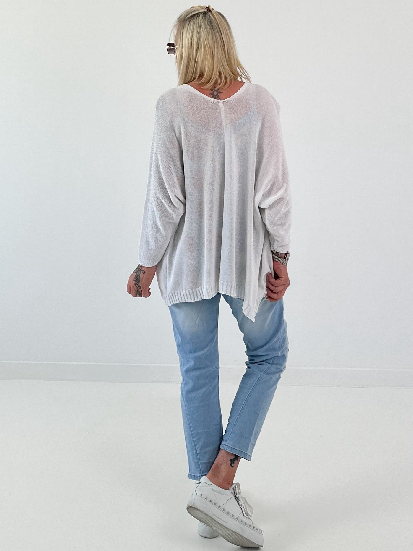 Leichte Strickjacke - weiss