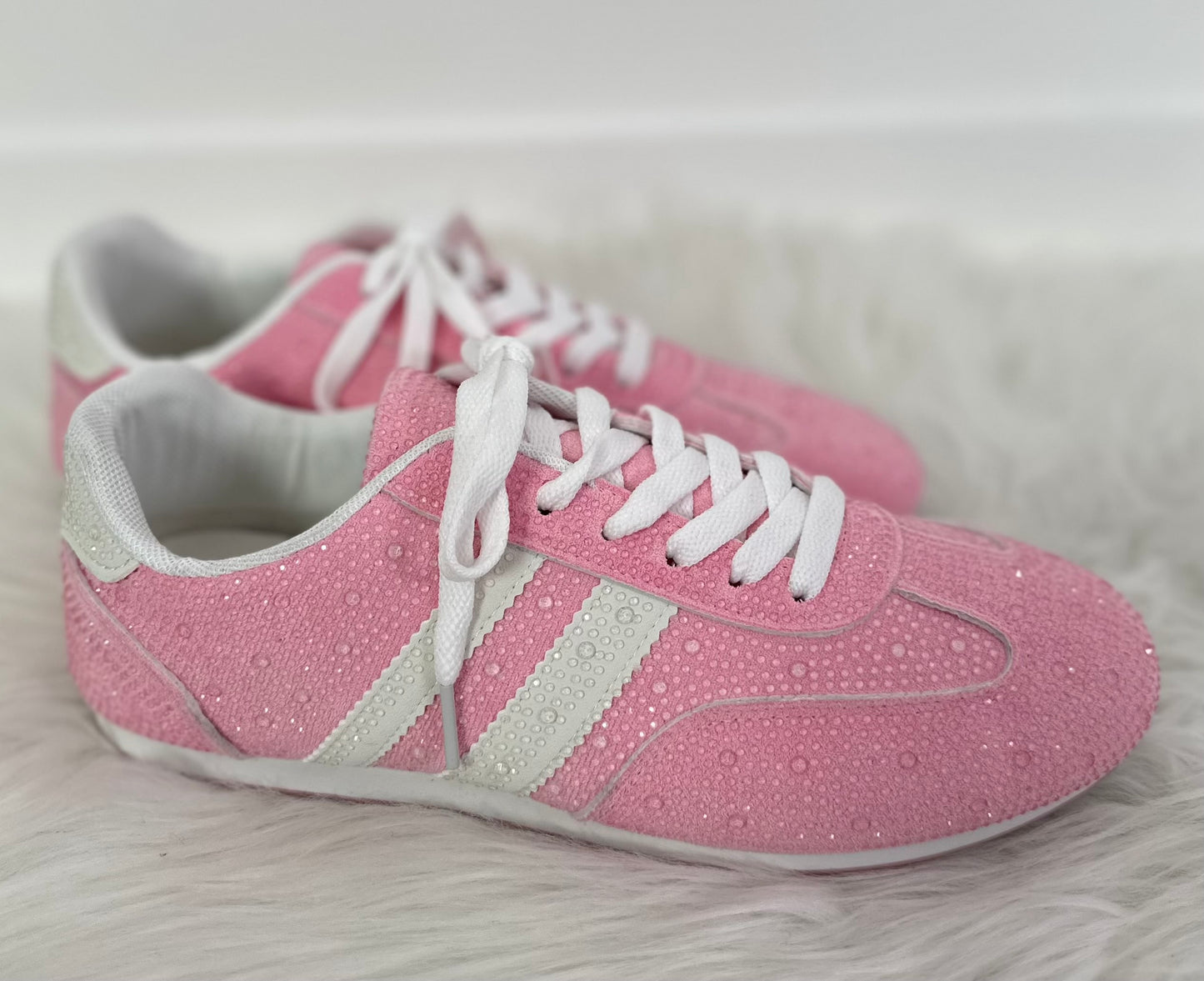 Sneaker mit Steinchen - rosa