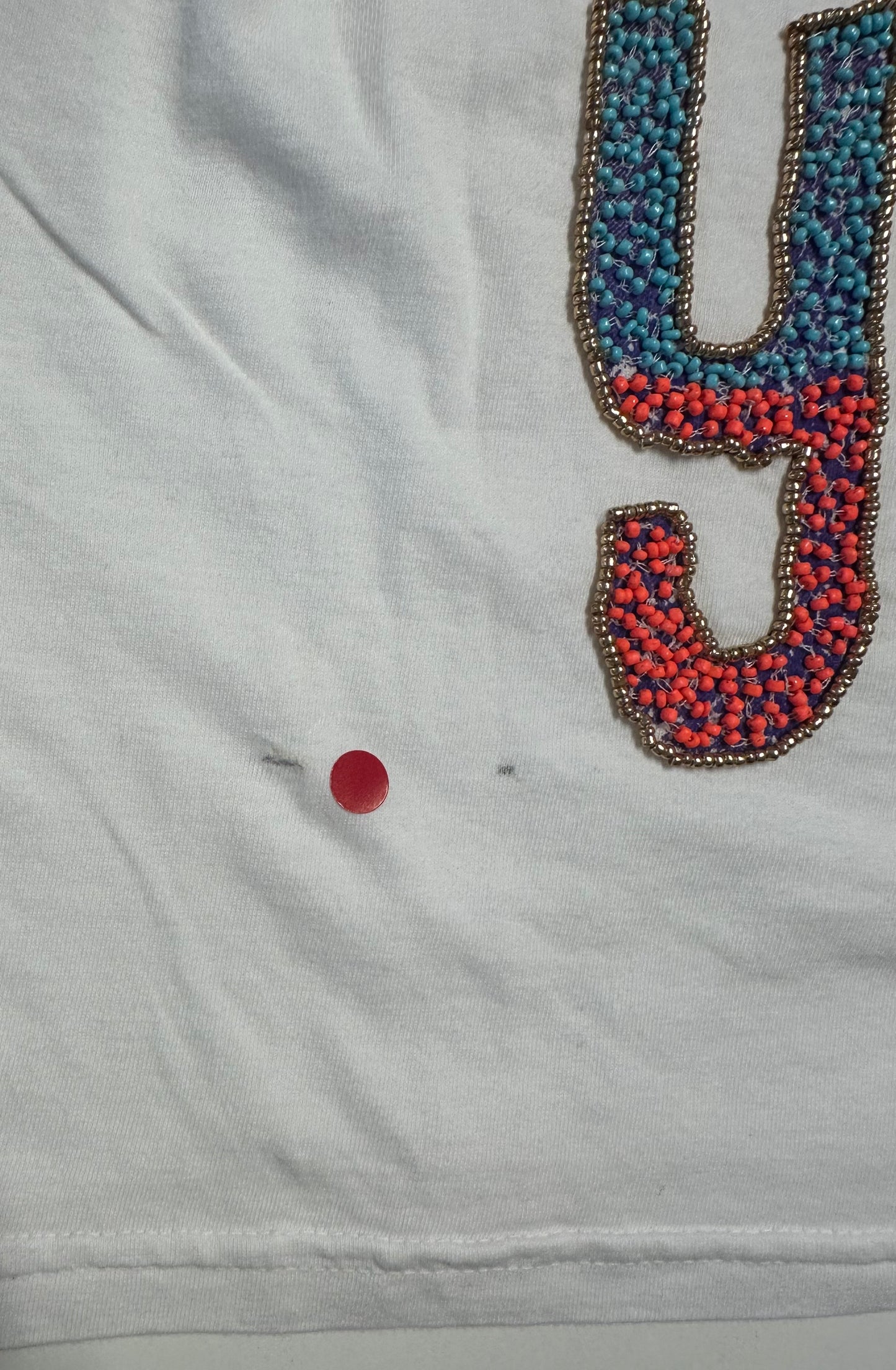 2. Wahl T-Shirt mit gestickter Perlenschrift - weiss