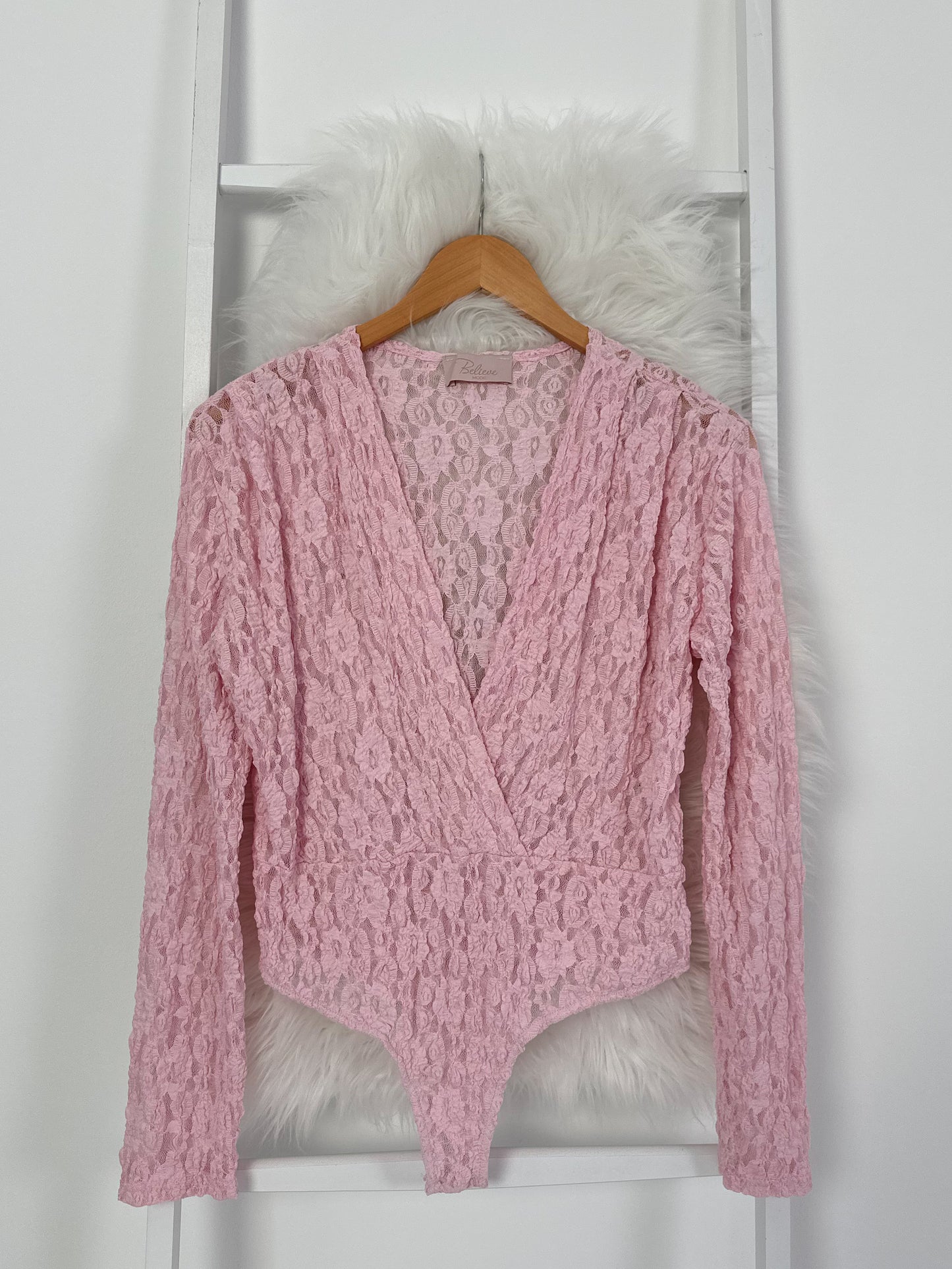 Lace Bodysuit - pink