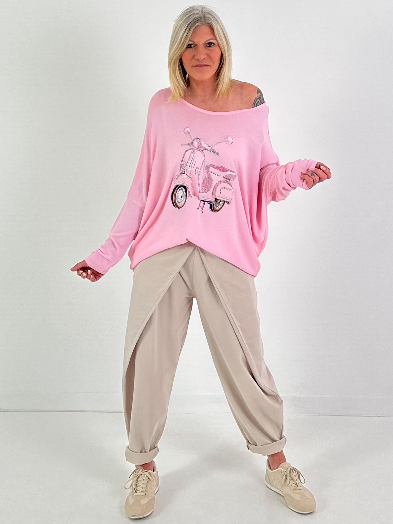 Oversized Pullover Vespa - rosa ( lieferbar ab 30.01.26)