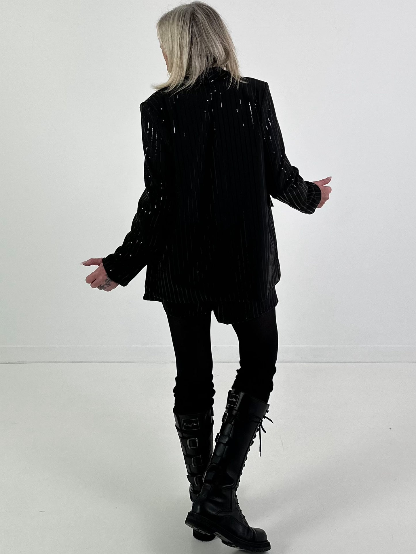 Blazer Modell "Midnight Sparkle" - schwarz-schwarze Pailletten