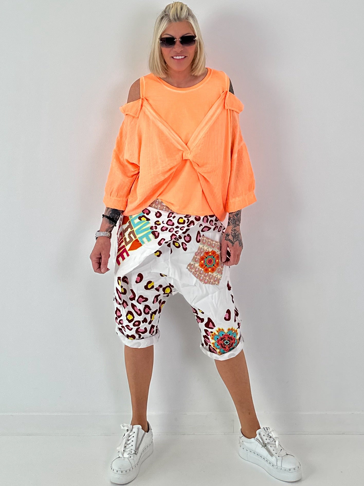 Tunika mit integrierten Top - neonorange