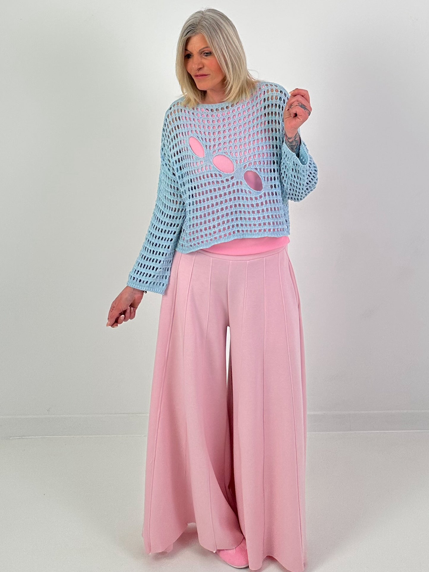 Crochet sweater - light blue
