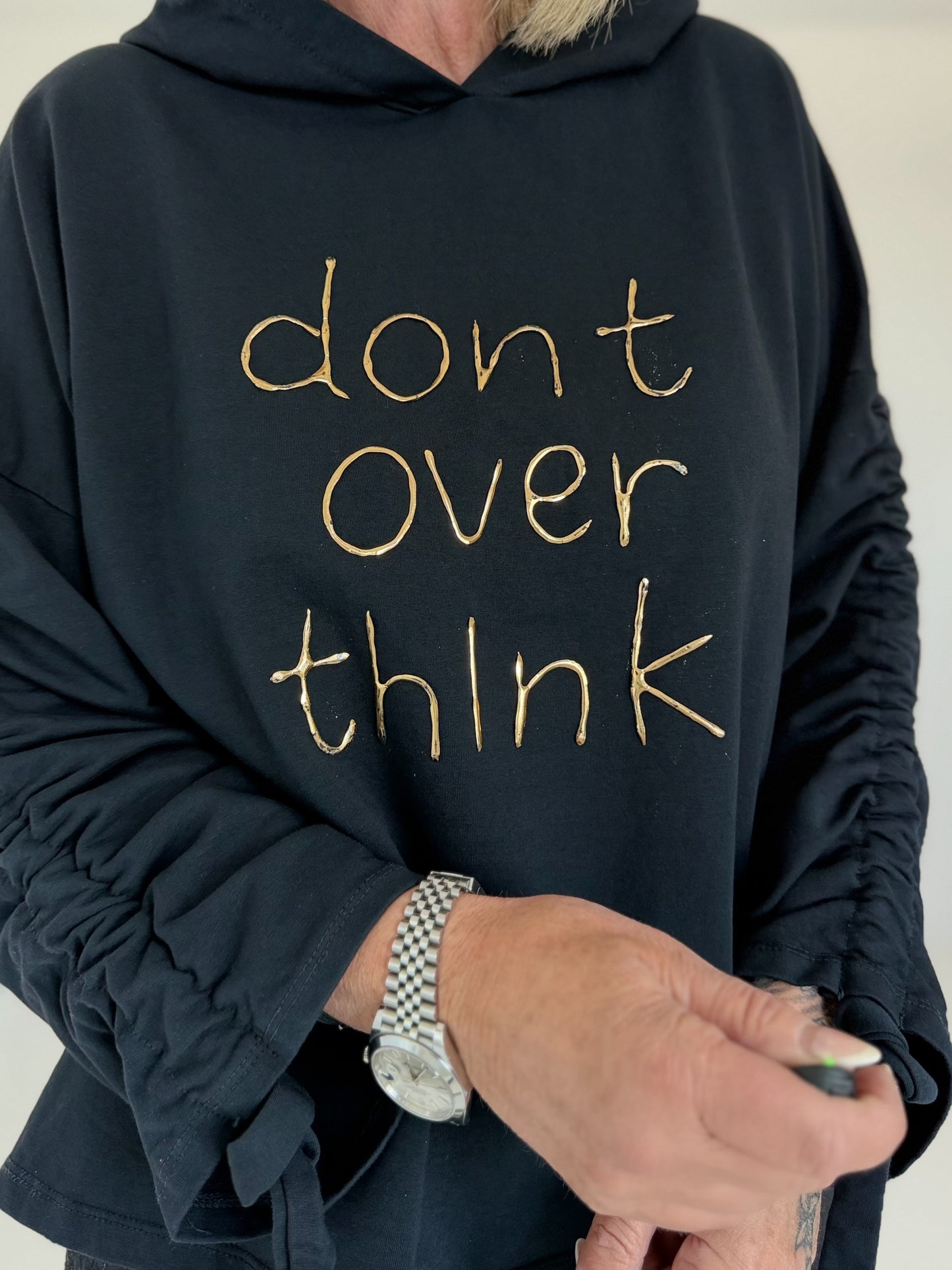 Hoodie Don´t Overthink - schwarz