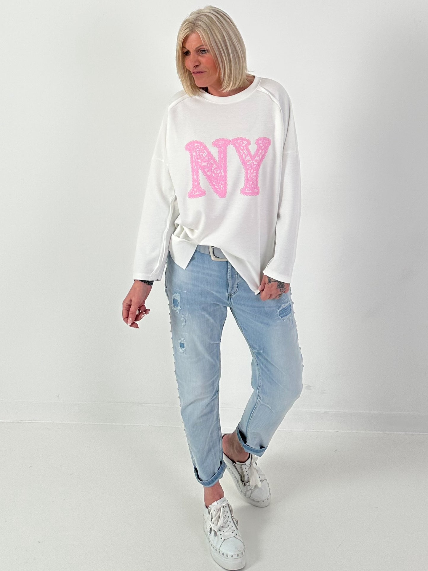 Sweater NY - weiss