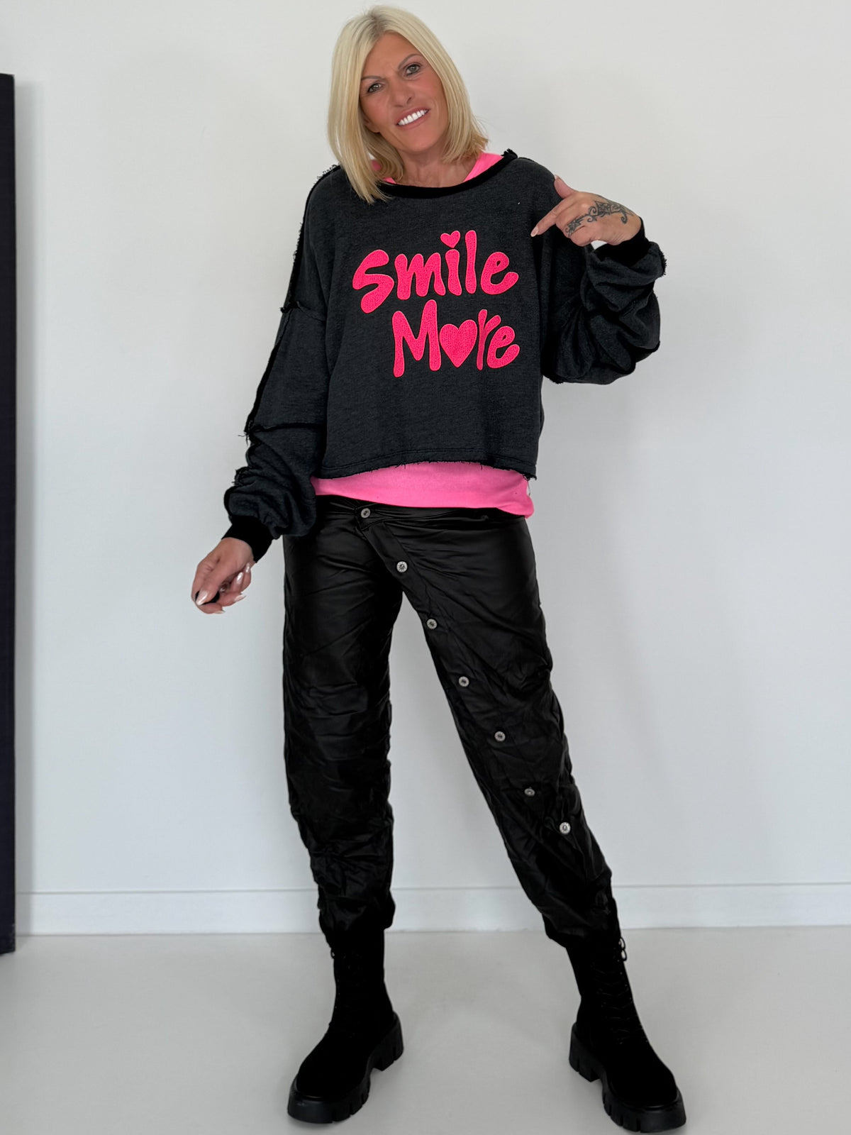 Sweater Smile More - anthrazit