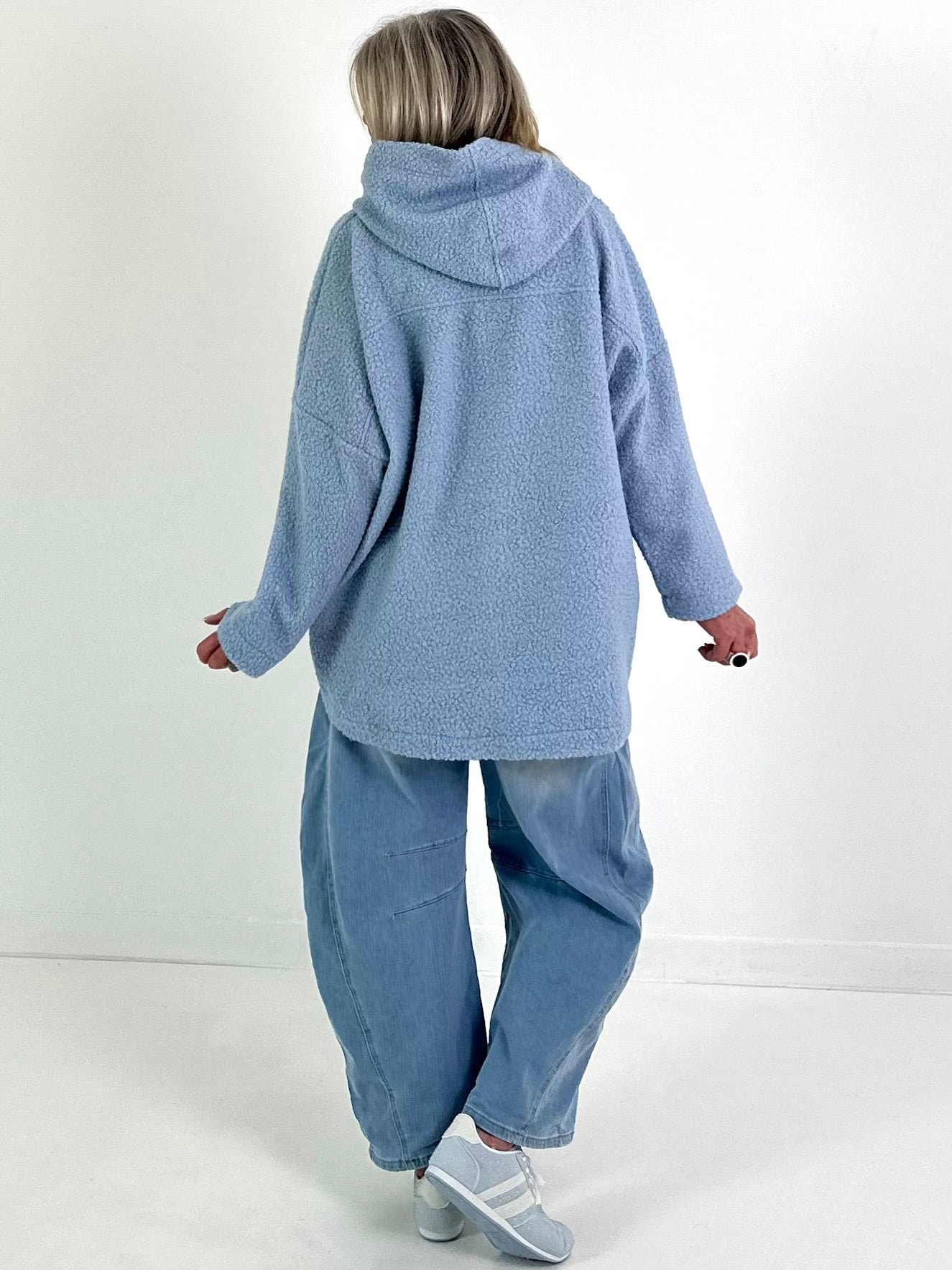 Bouclé Hoodie Malibu - hellblau