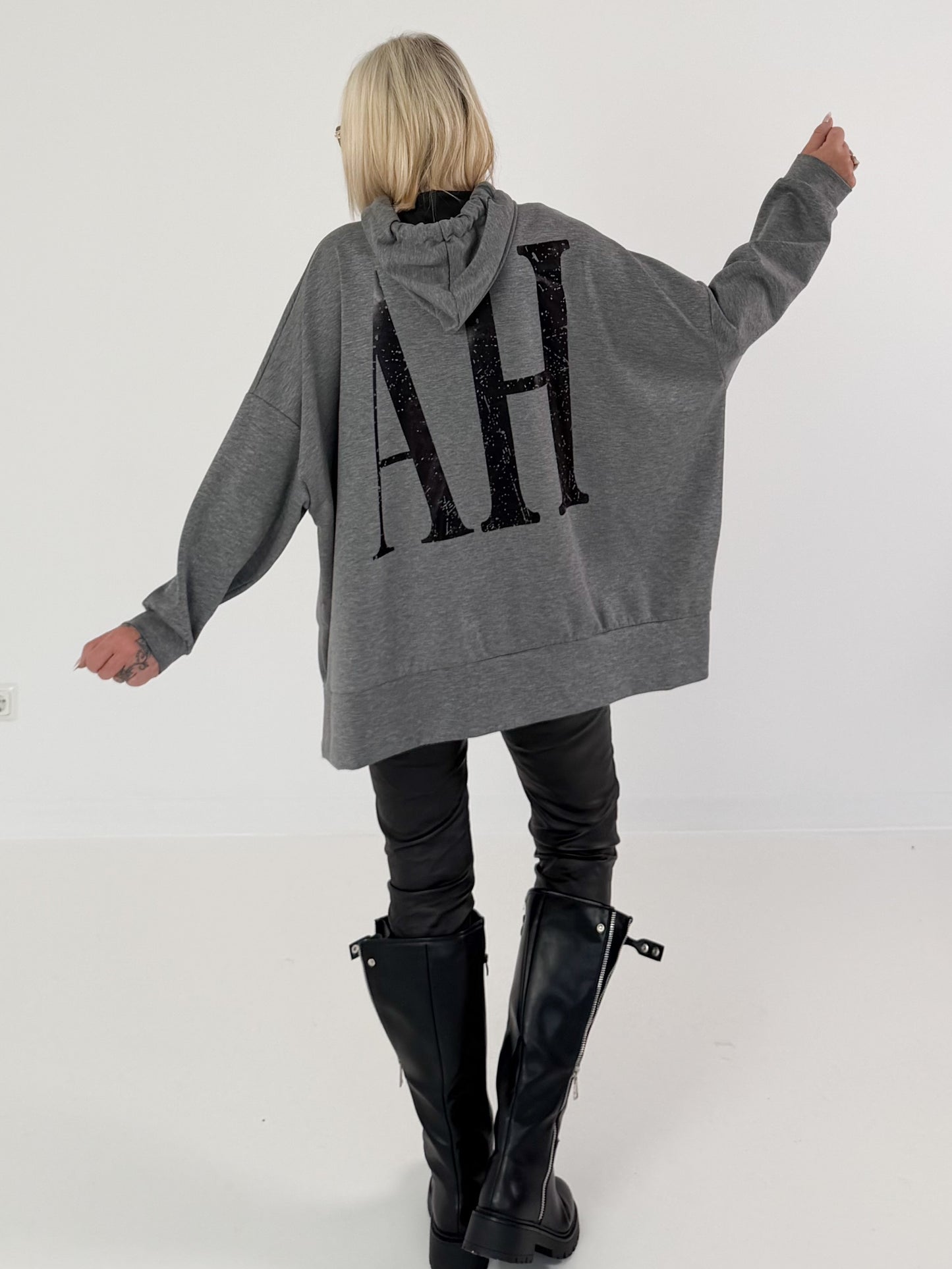 Oversized Hoodie YEAH - grau