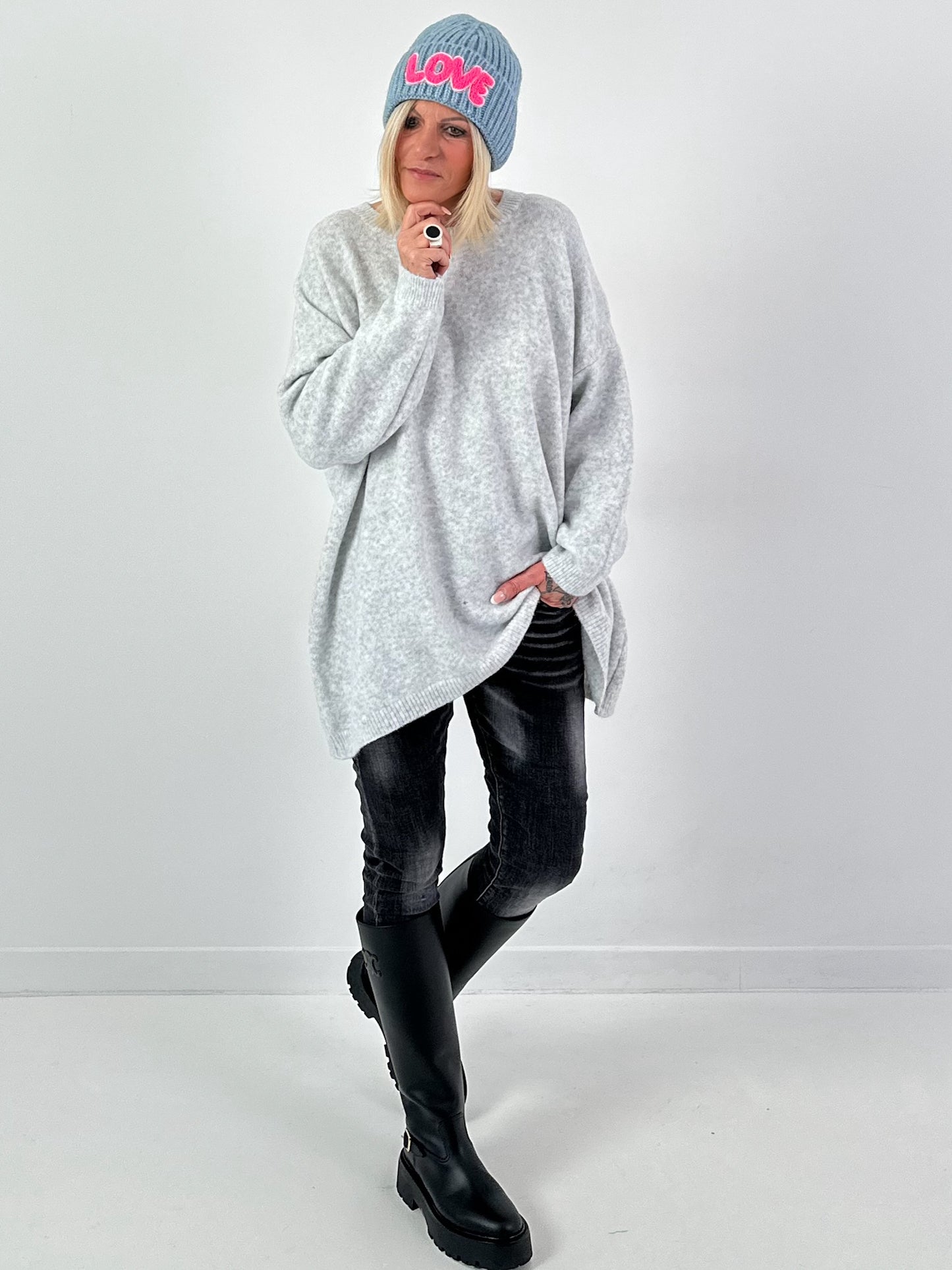 Zwillingsherz hoed model "LOVE" - blauw