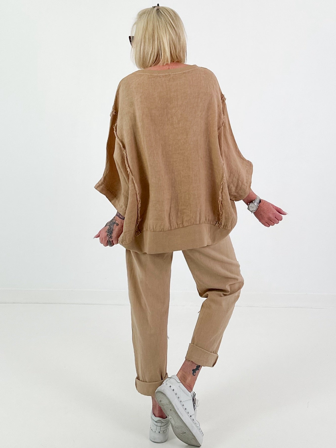 Oversized Linen Shirt - Camel
