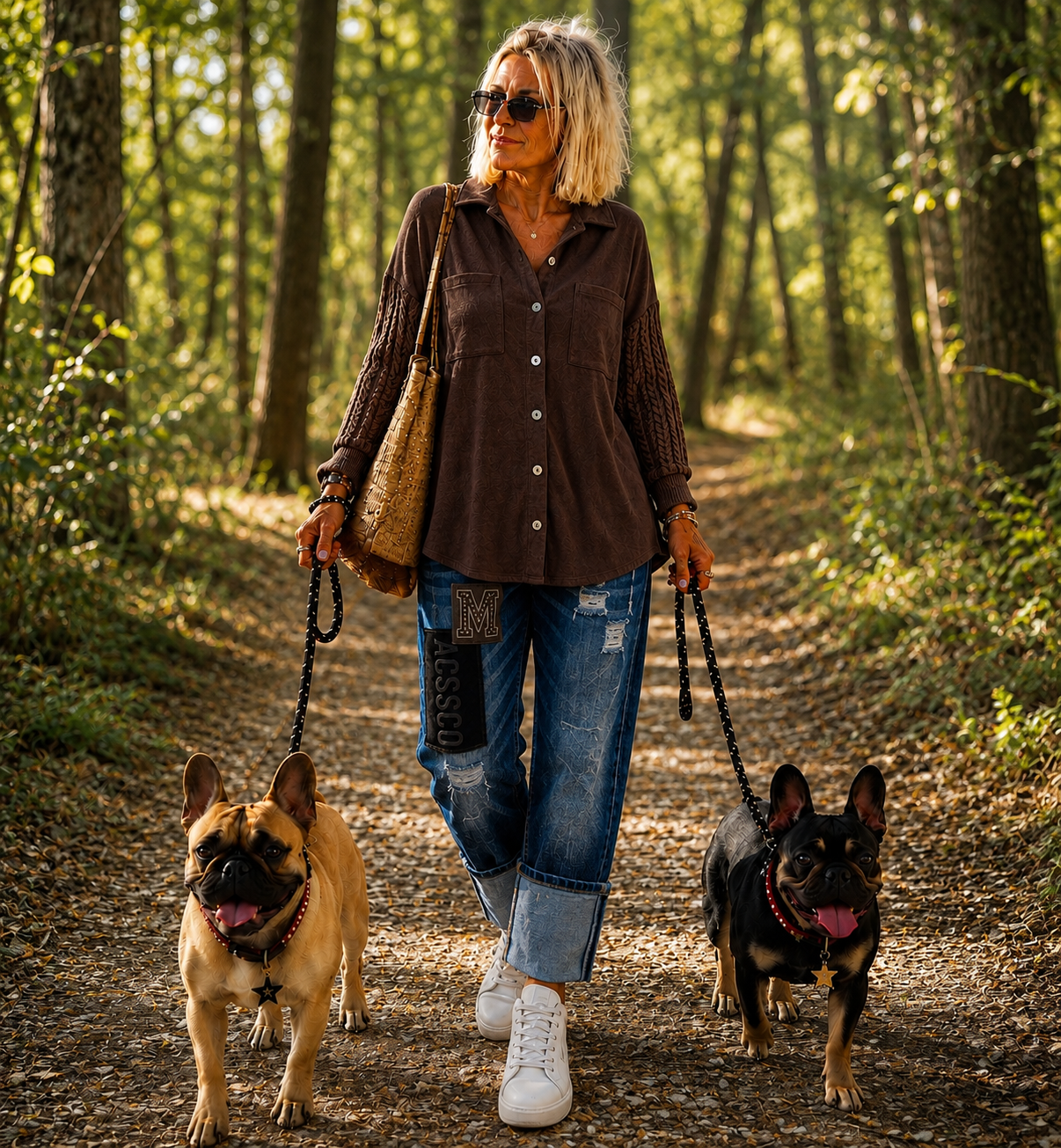 Lässiges Wildleder-Optik Hemd mit Strickarm - mokka