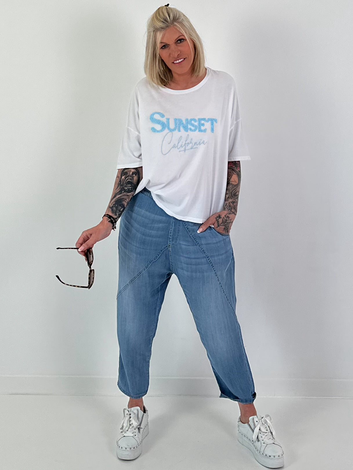 Oversized Shirt Sunset - white