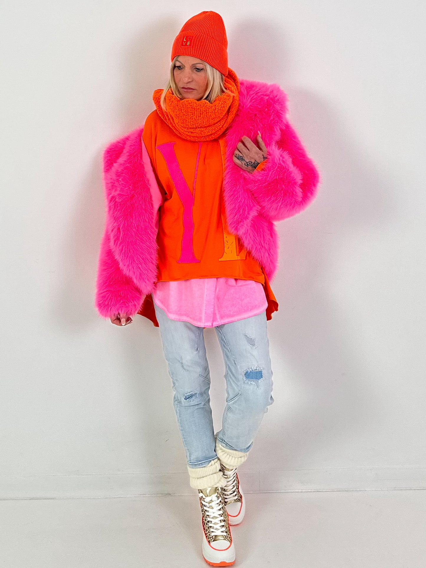 Model "Love Beanie" - oranje