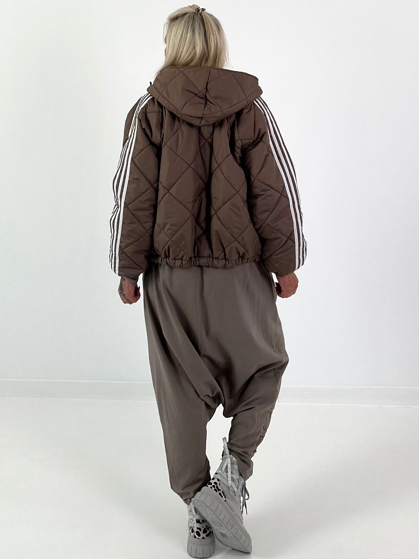 Bomberjacke mit Kapuze - taupe