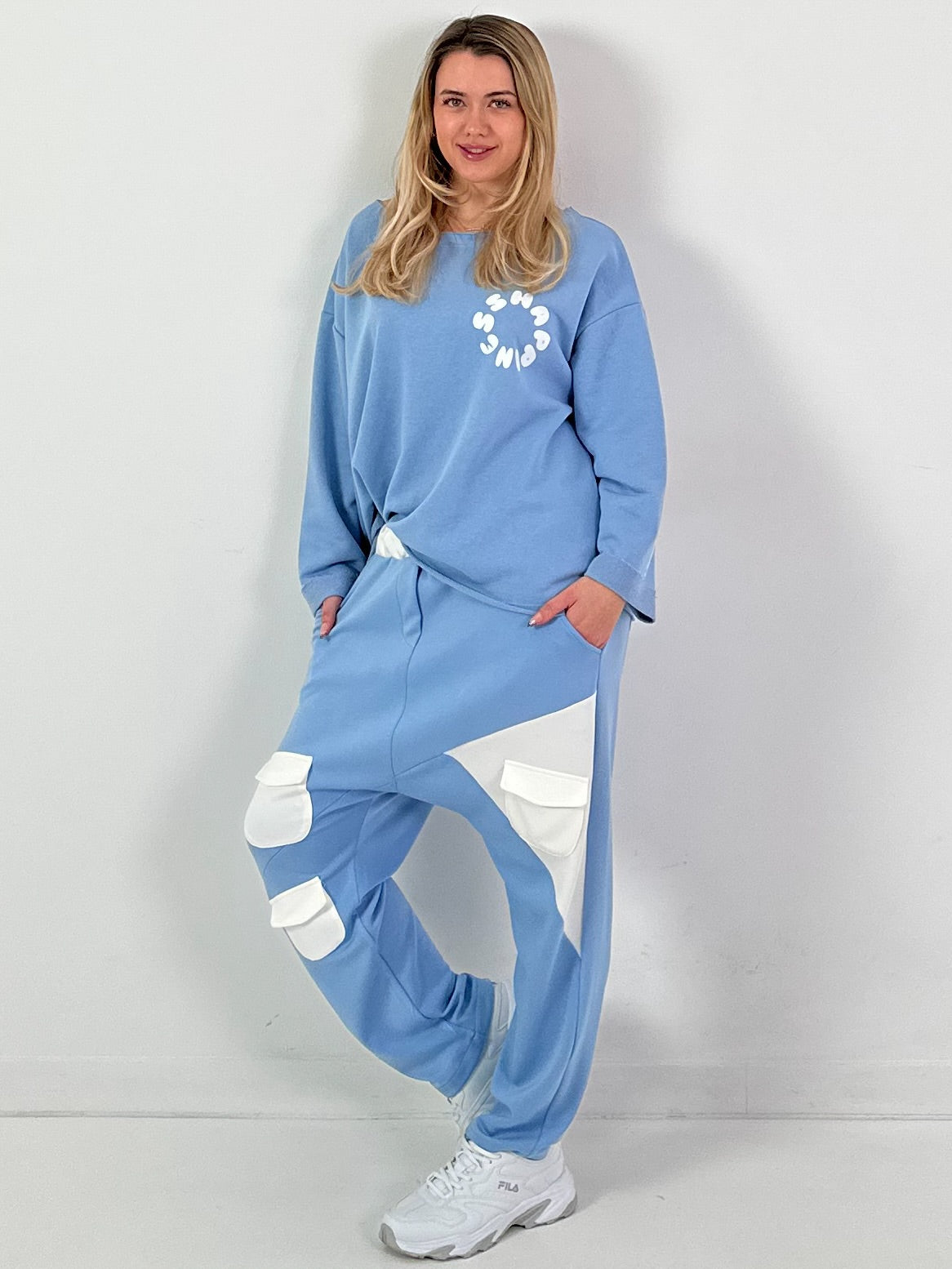 Baggy trousers, model "Pocket Style" - blue