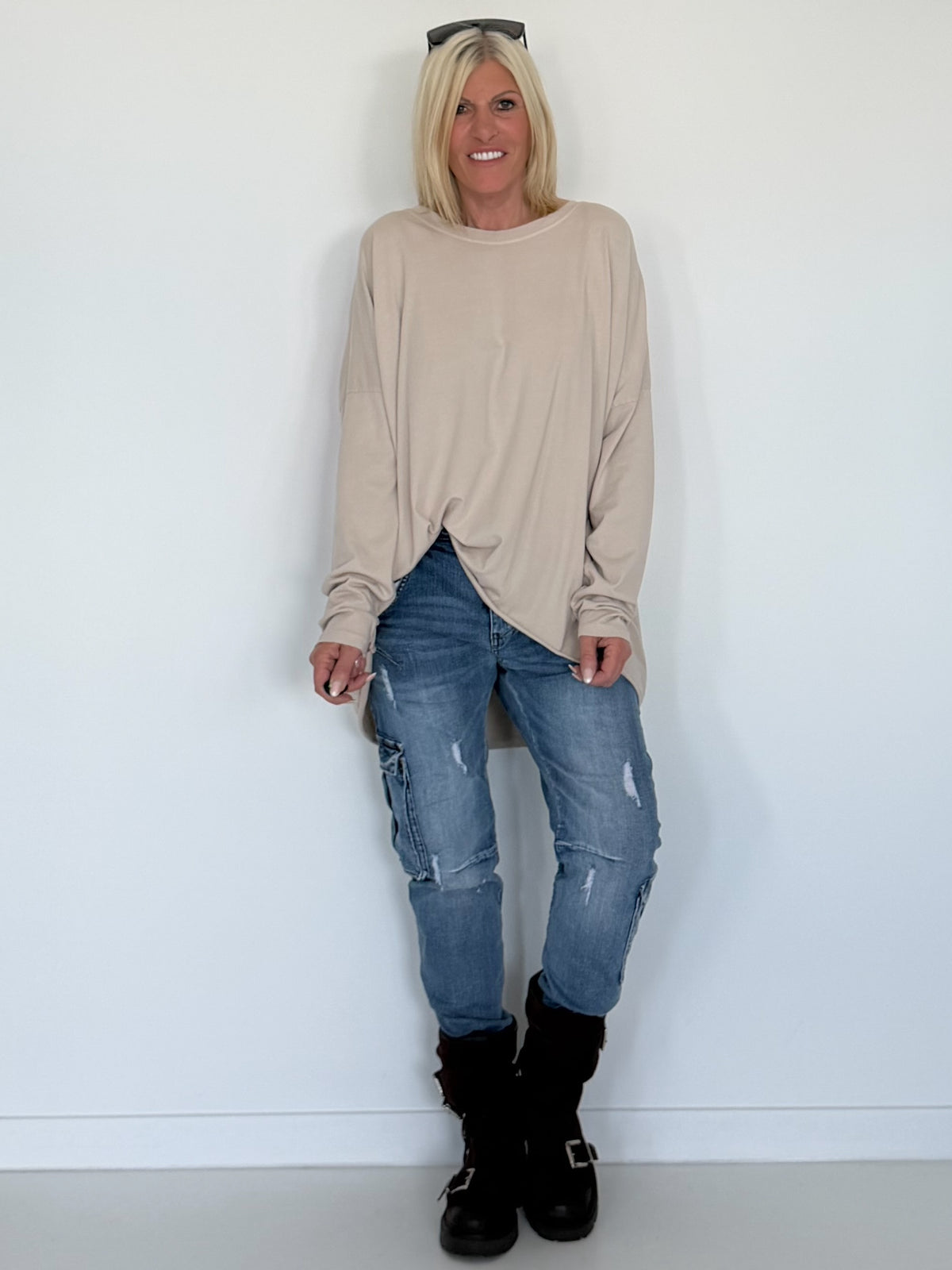 Oversized Shirt Style - beige