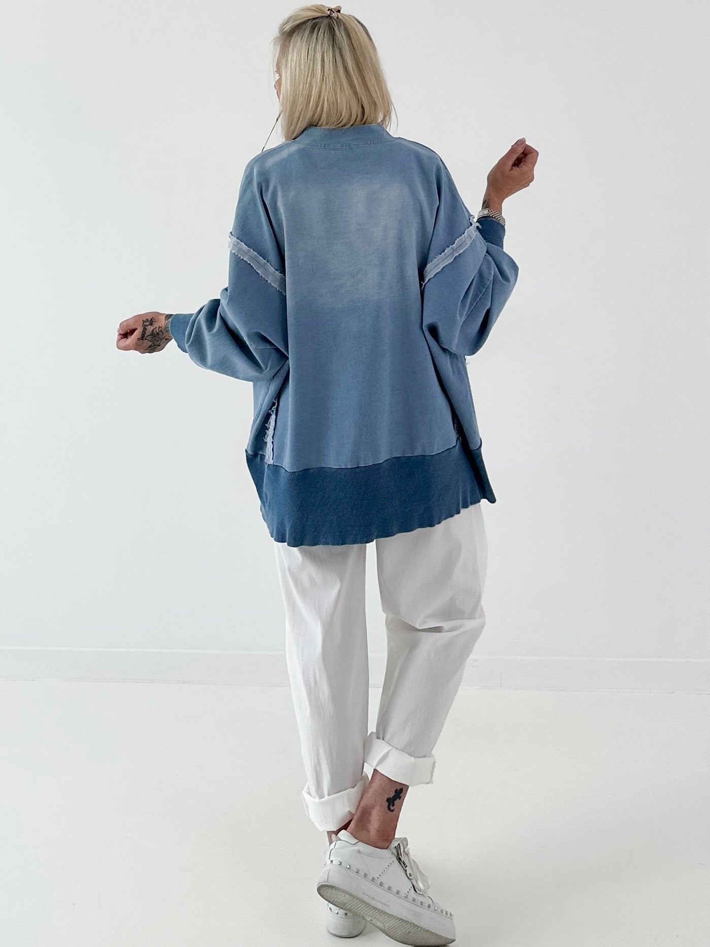 Oversized Jeansjacke - hellblau