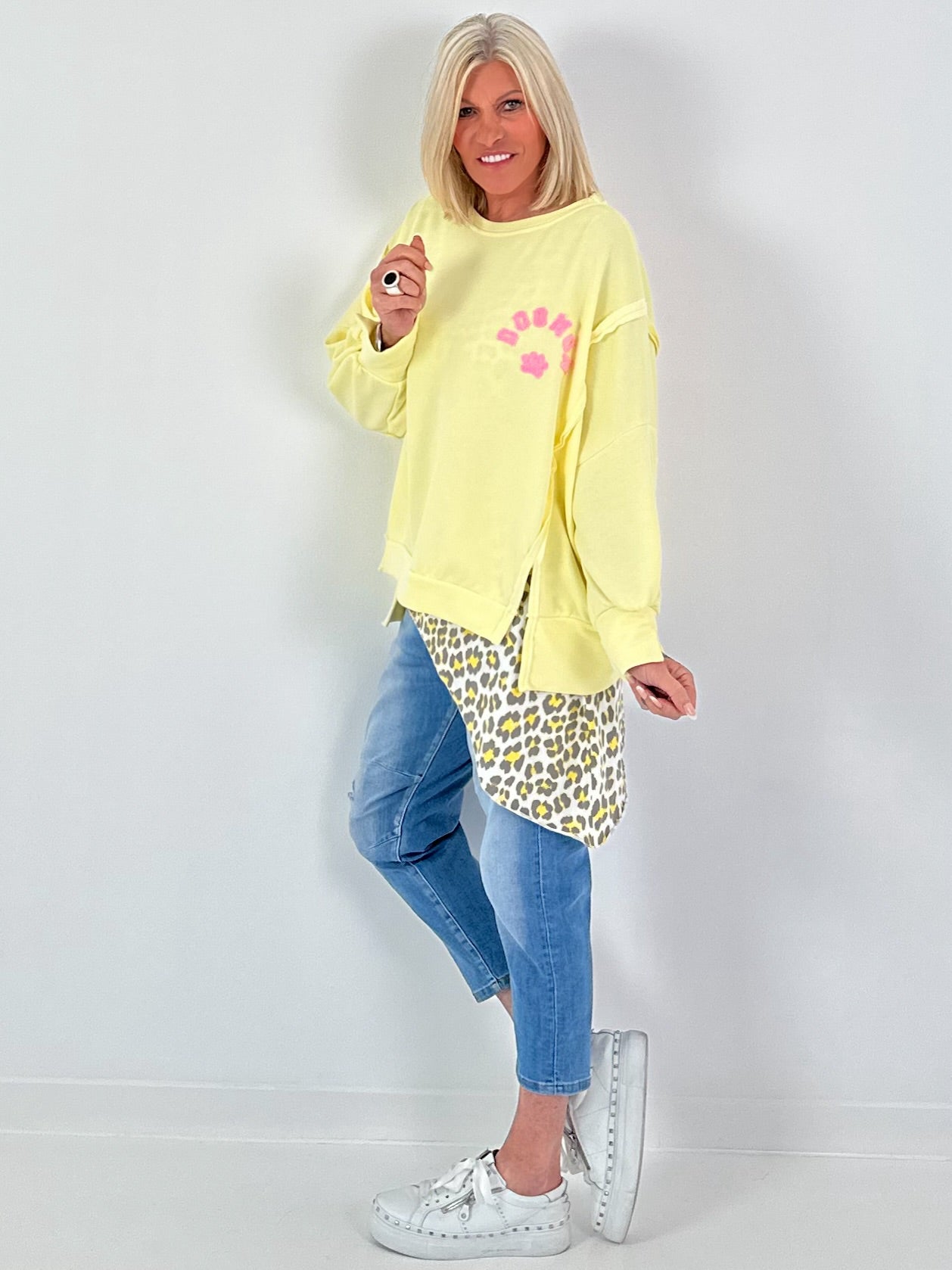 Long Top Leo asymmetrisch - gelb