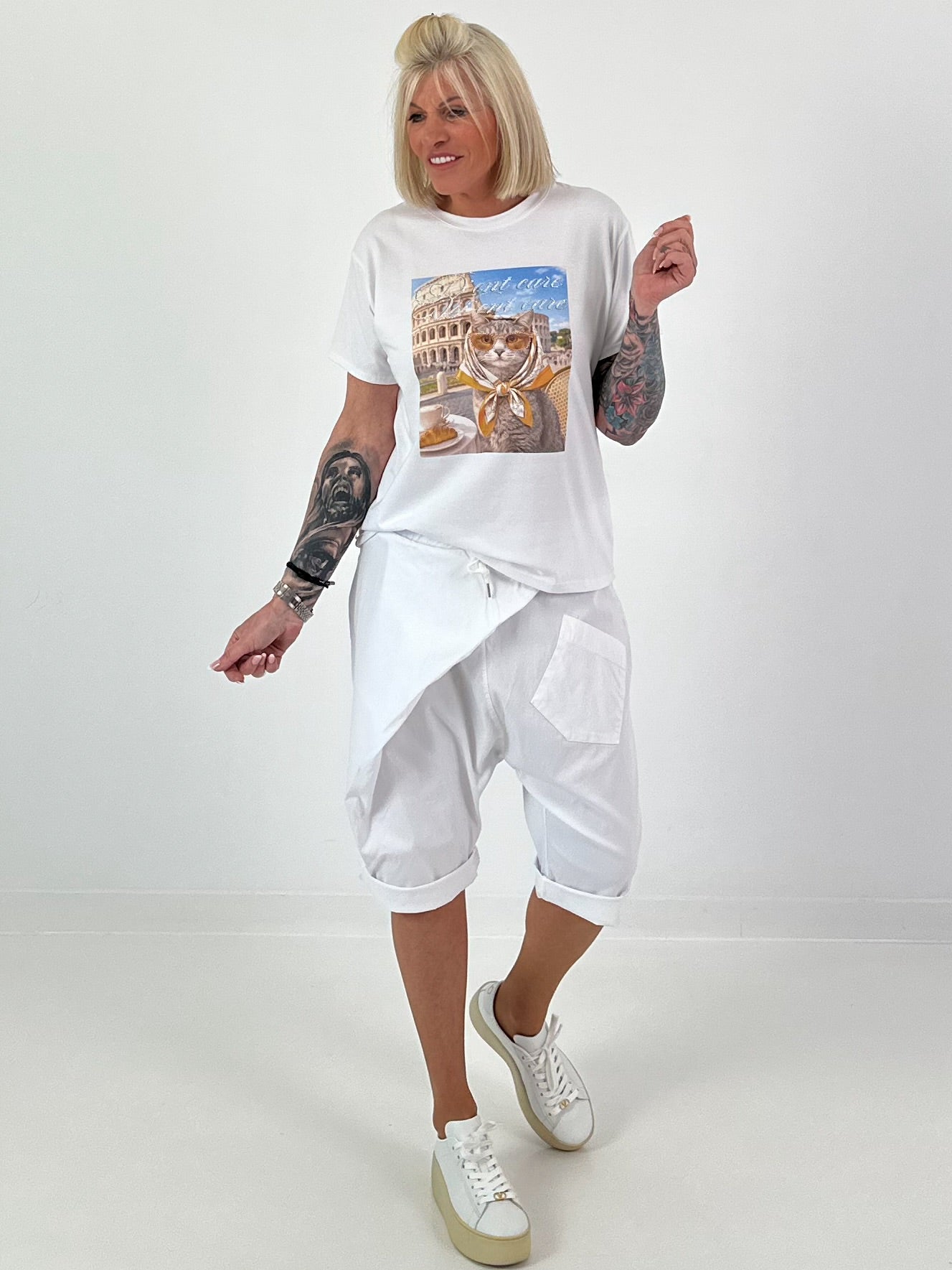 T-Shirt Don´t Care - weiss