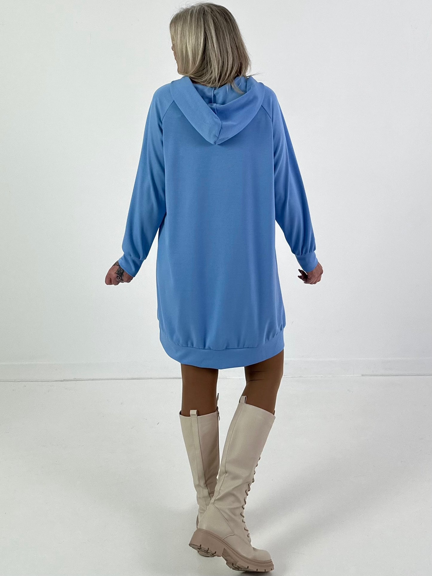 Long Hoodie/Kleid Modell "Edition M" - hellblau
