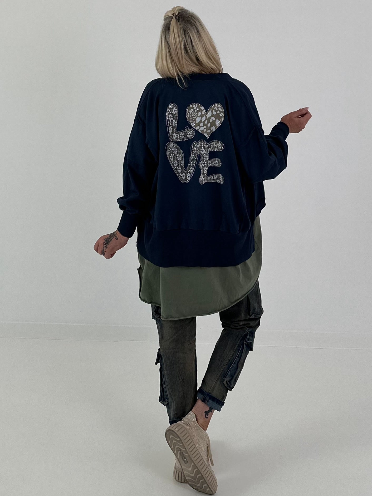 Jacke mit Rückenprint - dunkelblau