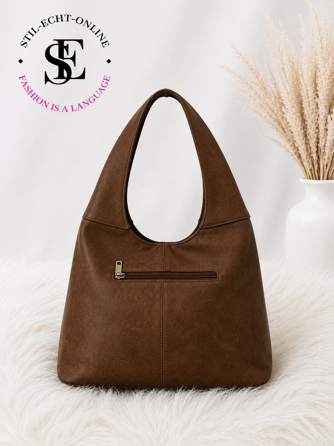 Bag in vintage leather look - cognac