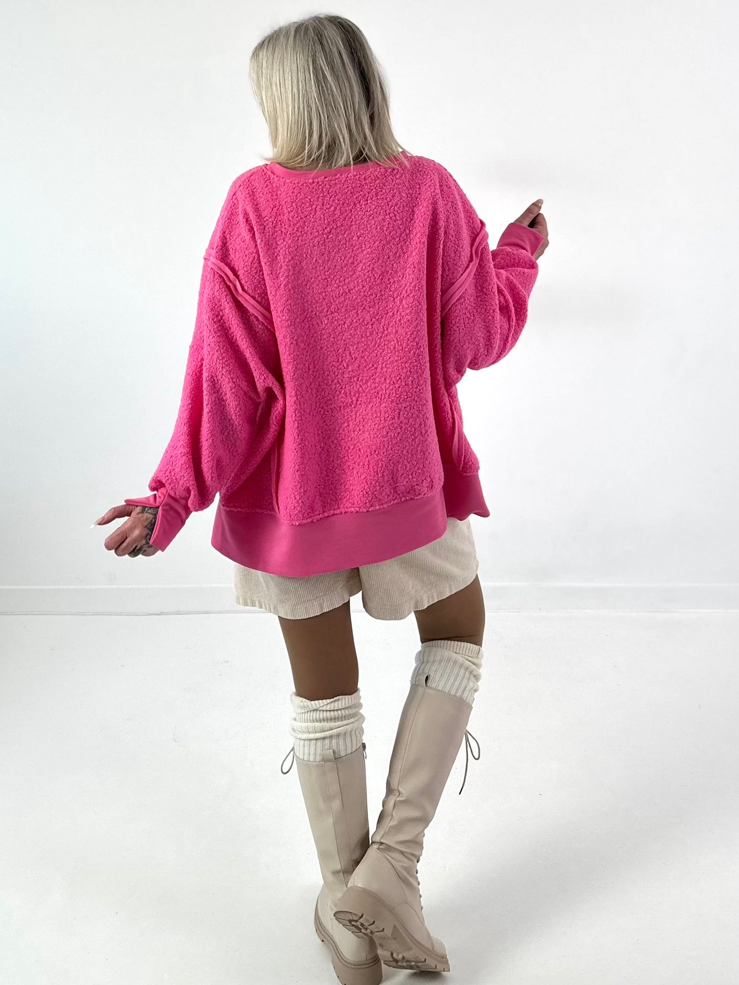 Teddy trui model "Sweet Bliss" - bubbelroze