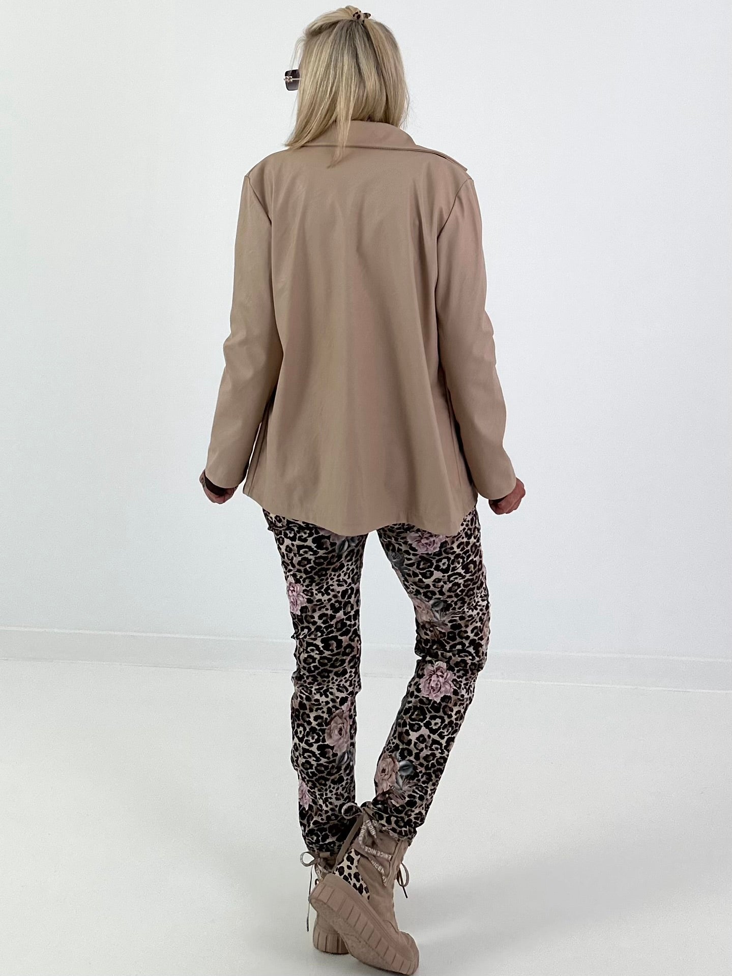 Blazer in Leder-Optik - beige