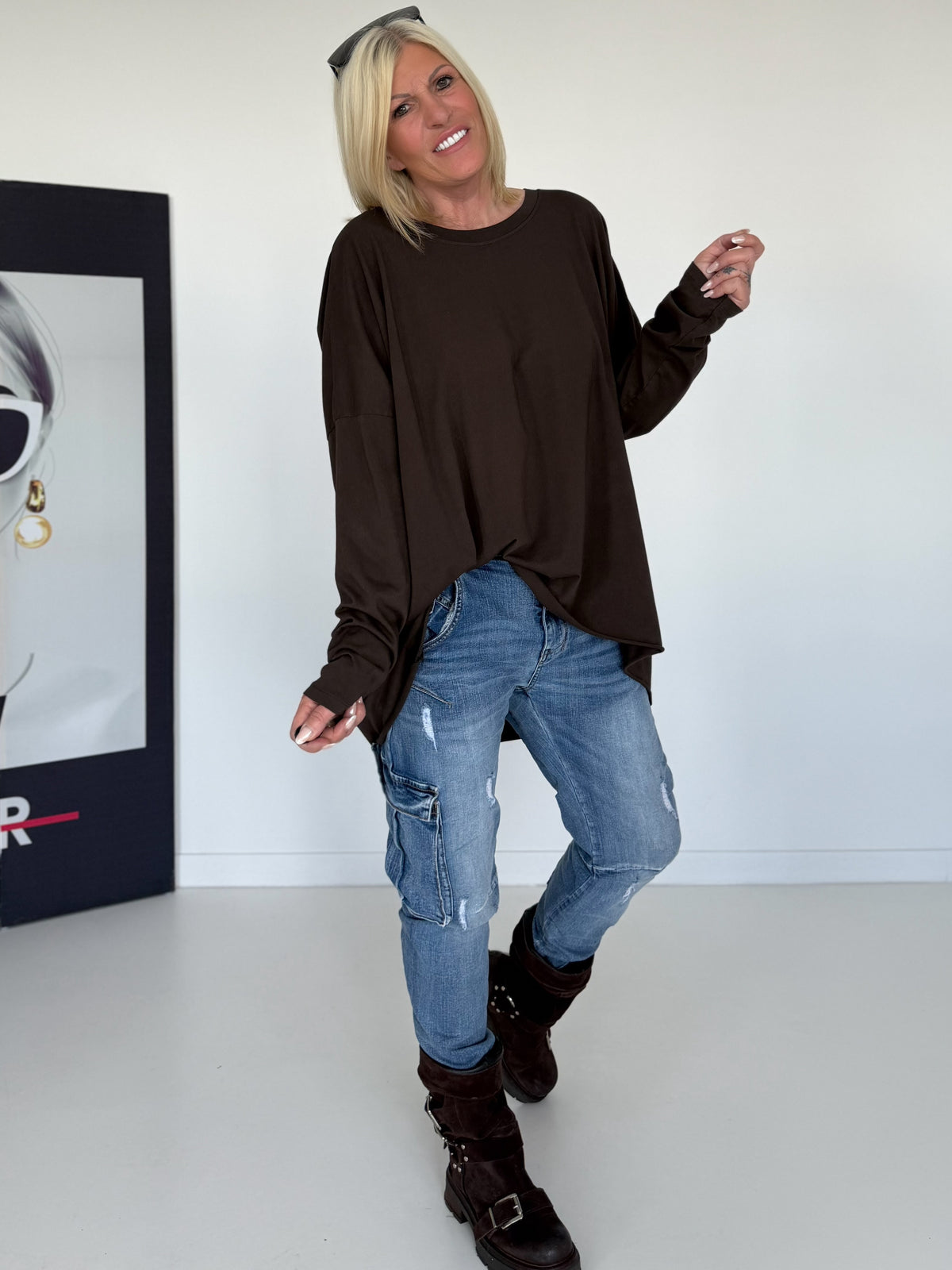 Oversized Shirt Style - mokka