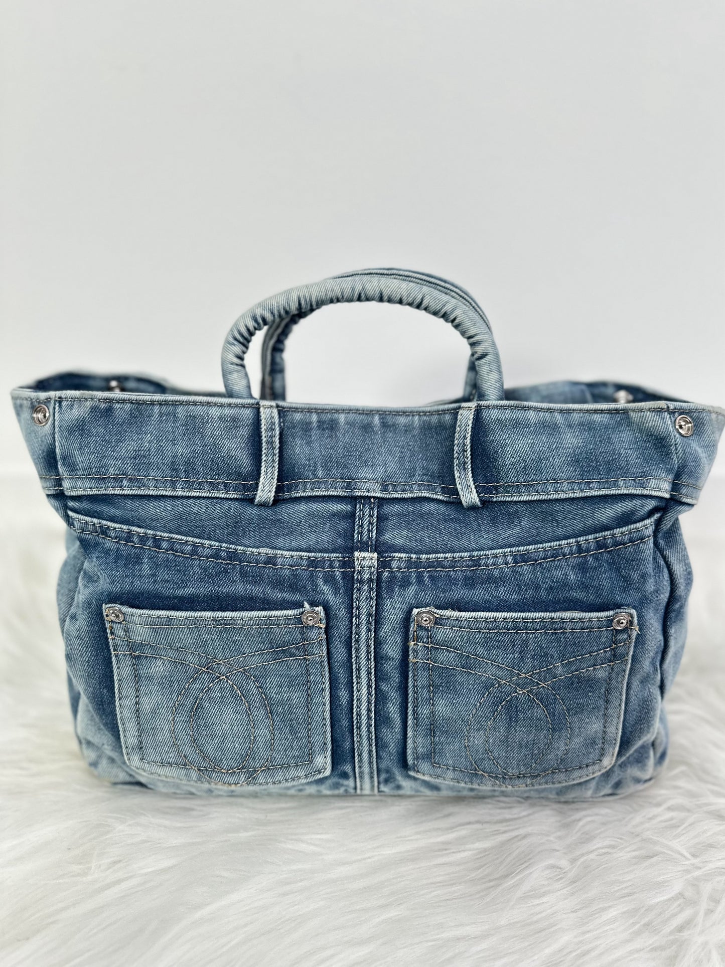 Jeans Shopper mit Tasche - blau