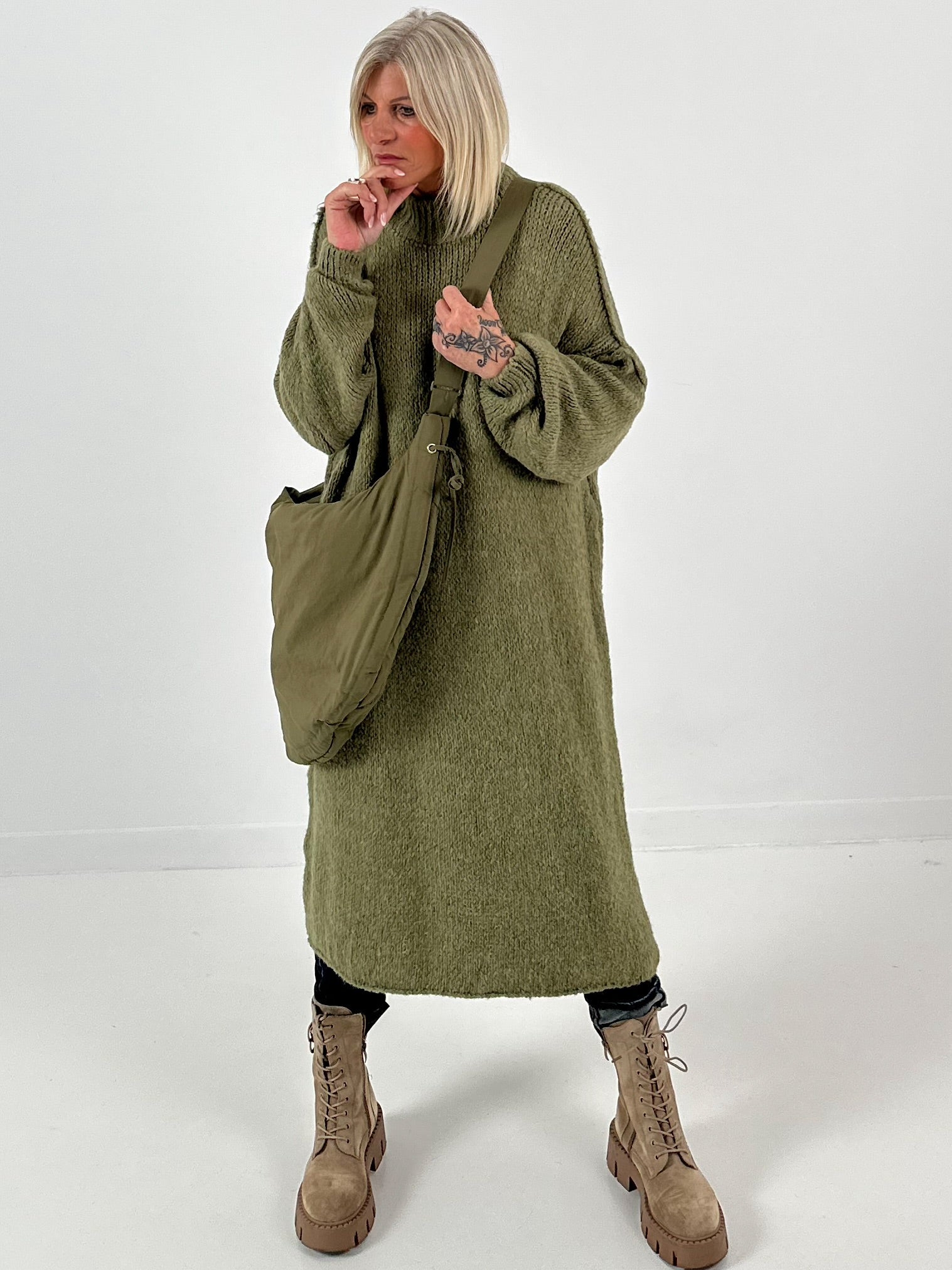 Stiefel Kuschelige Longpullover Long Pullover Modell 