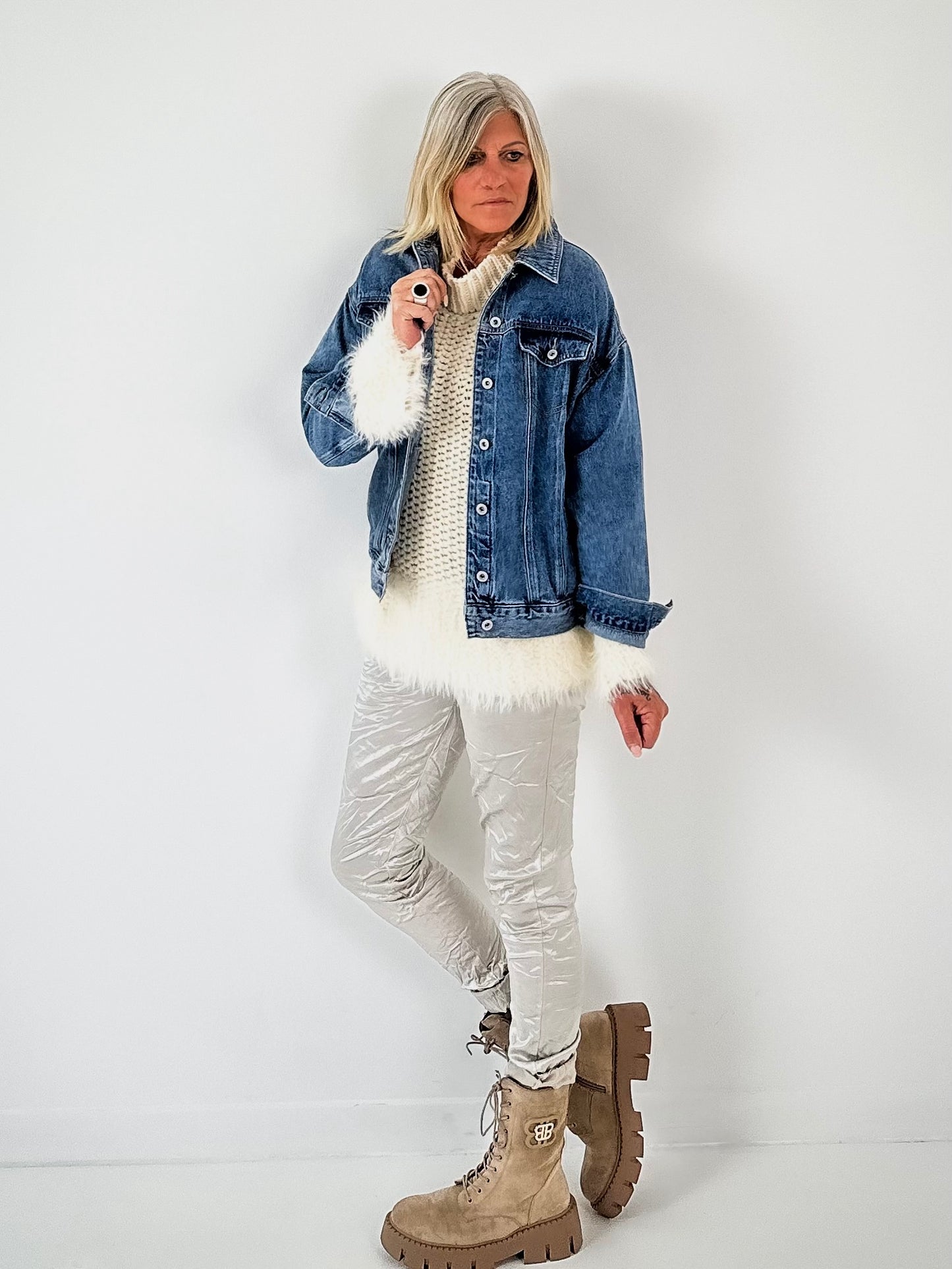 Denim jacket model "Stay Love" - denim