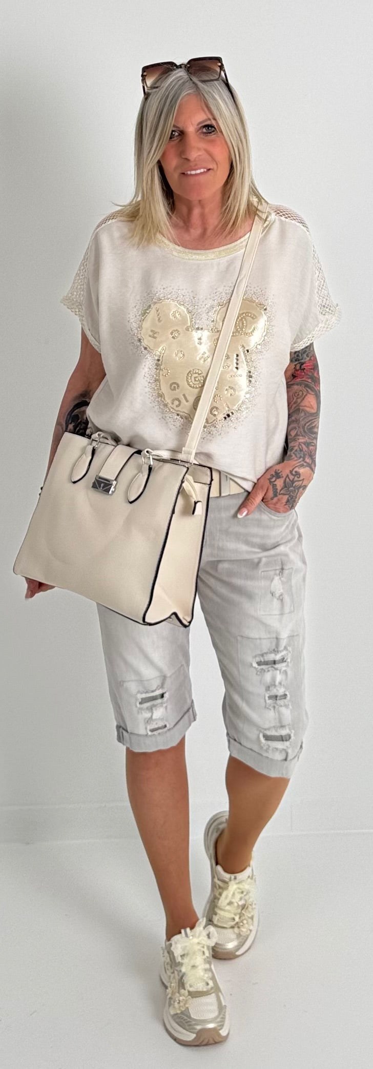 Sneaker model "Lissy" - white-gold