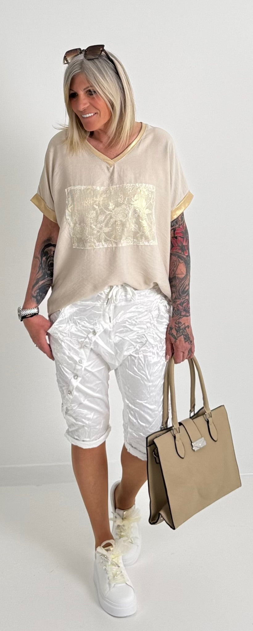 Sneaker model "Ashley" - white-gold