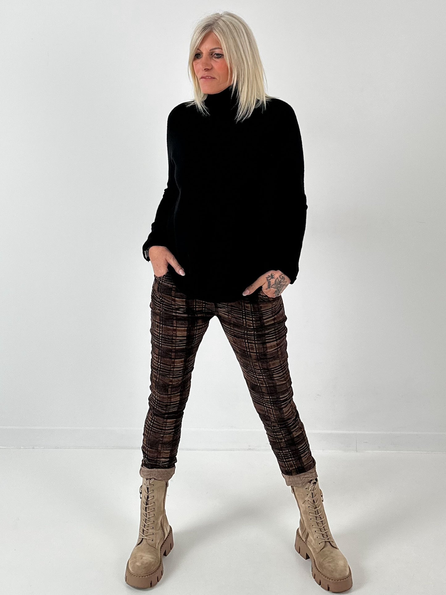 Babycord broek model "Soft Motion 4" - mokka-chocolade-beige