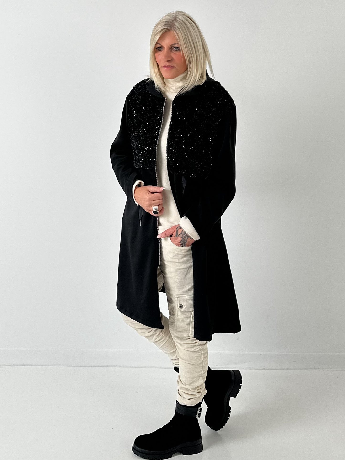 Mantel Modell "Glam" - schwarz